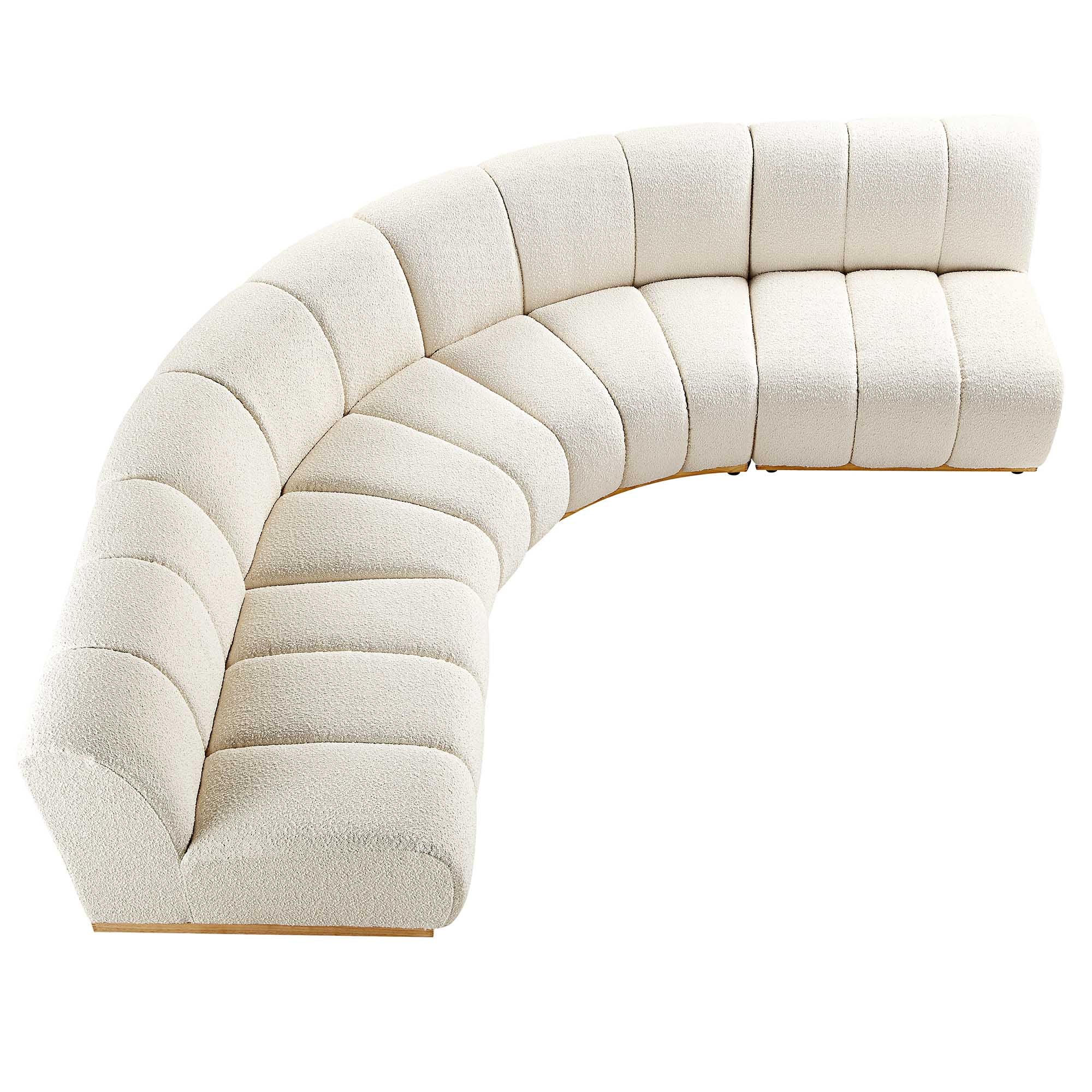 Granvia Ecru Boucle Modular Sofa, 4-Seater Large Corner Sofa - Image 4