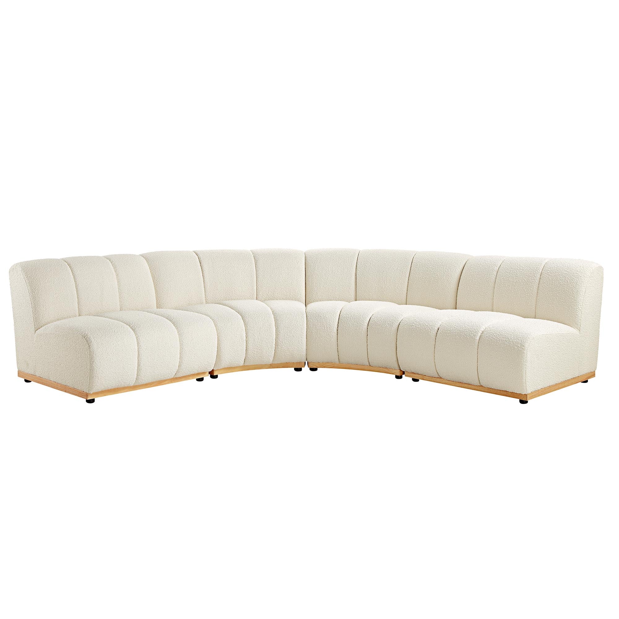 Granvia Ecru Boucle Modular Sofa, 4-Seater Large Corner Sofa - Image 6
