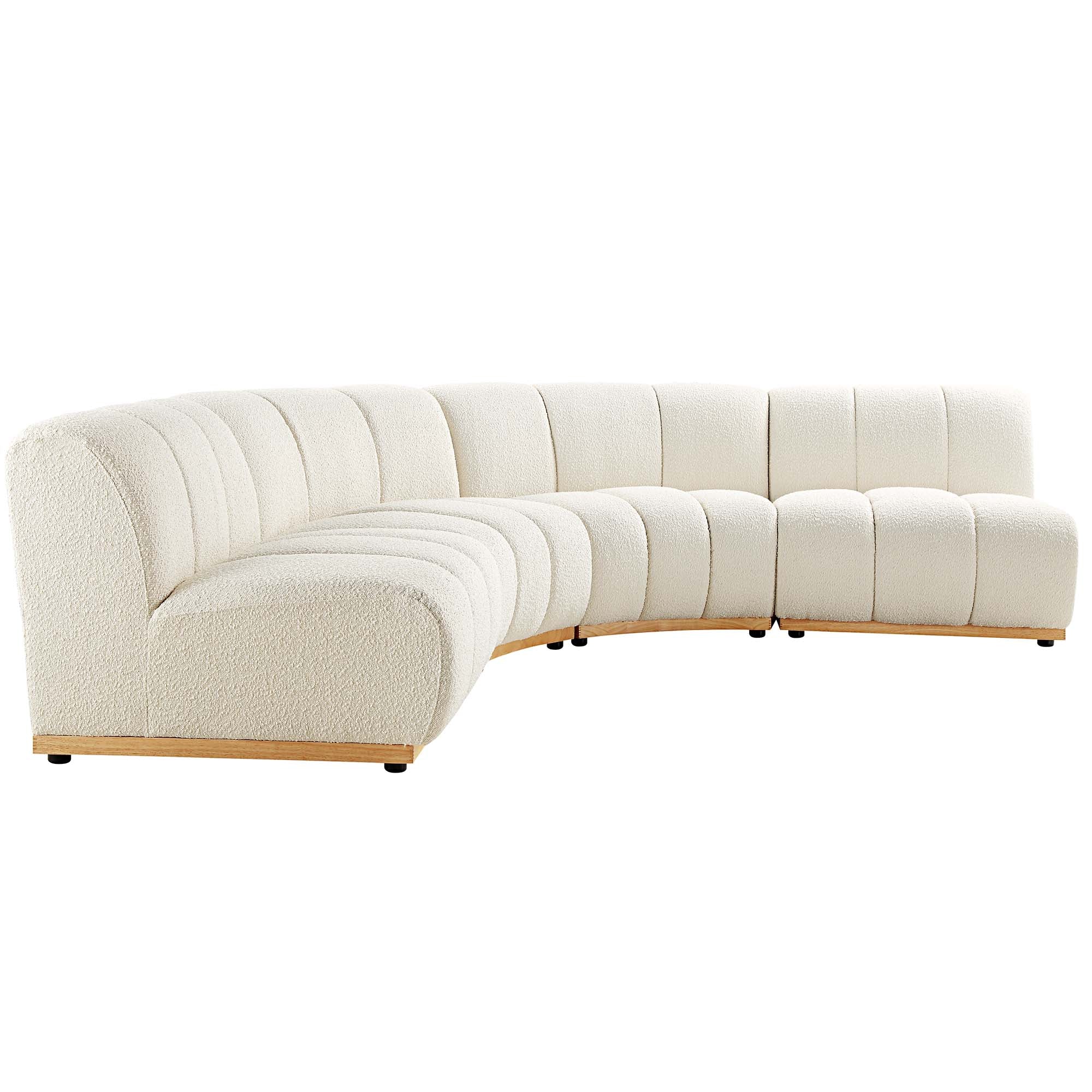 Granvia Ecru Boucle Modular Sofa, 4-Seater Large Corner Sofa - Image 7