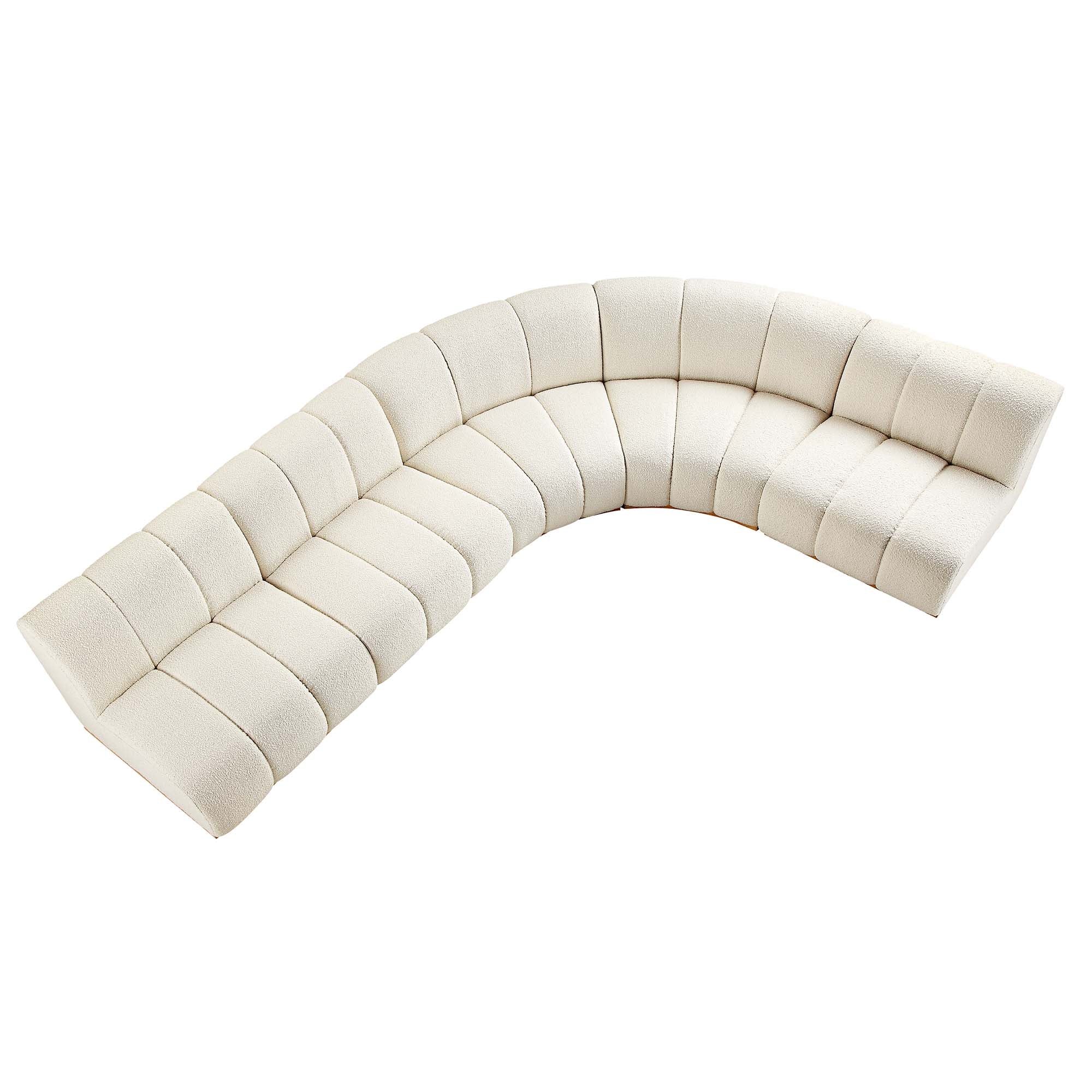 Granvia Ecru Boucle Modular Sofa, 5-Seater Grand L-Shaped Sofa - Image 3