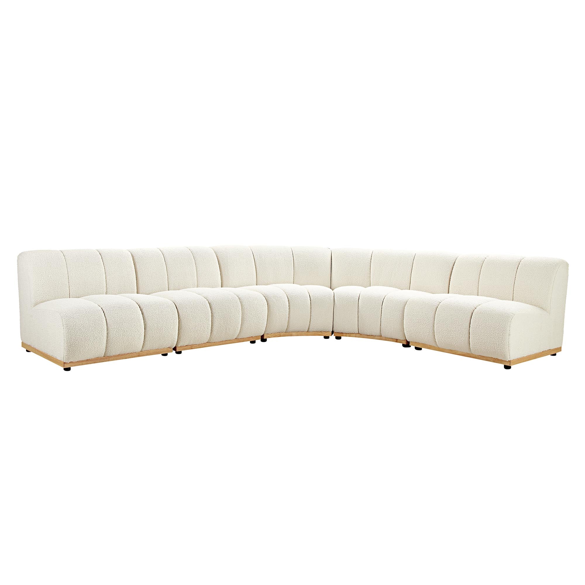Granvia Ecru Boucle Modular Sofa, 5-Seater Grand L-Shaped Sofa - Image 7
