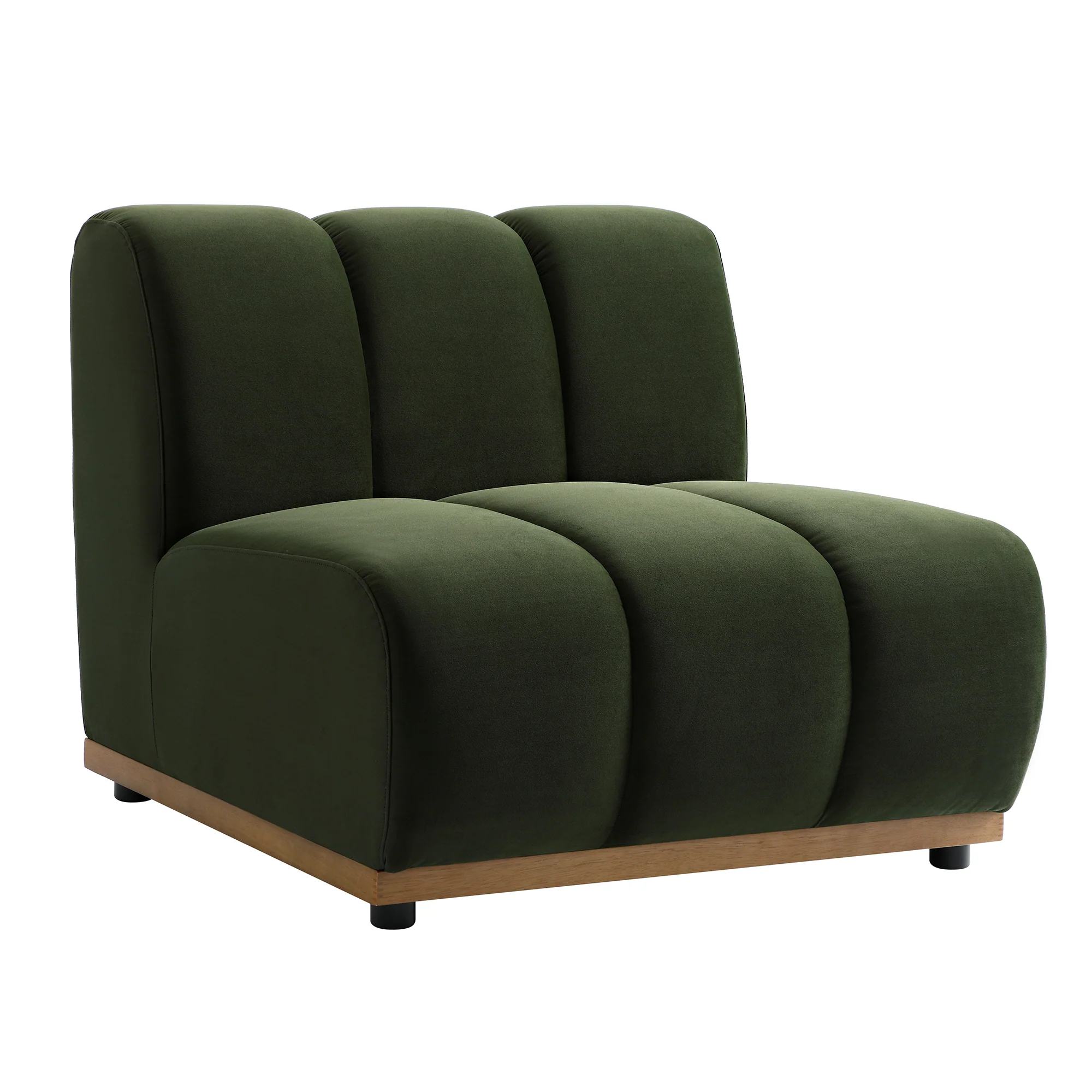 Granvia Moss Green Modular Sofa, 1-Seater Armless Sofa - Image 2
