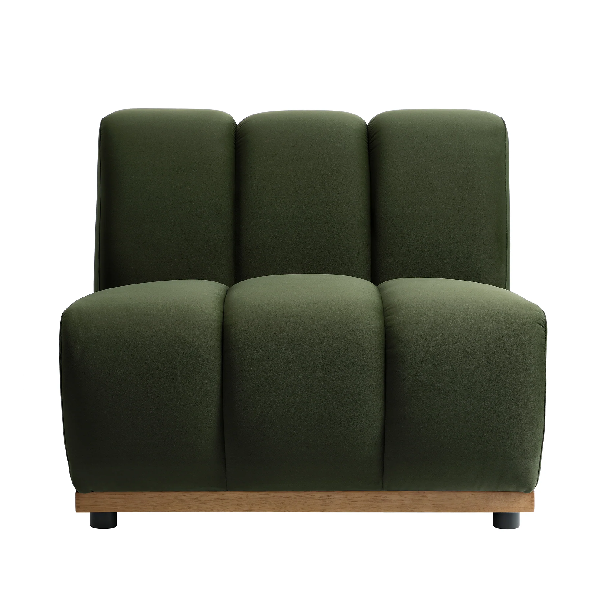 Granvia Moss Green Modular Sofa, 1-Seater Armless Sofa - Image 3