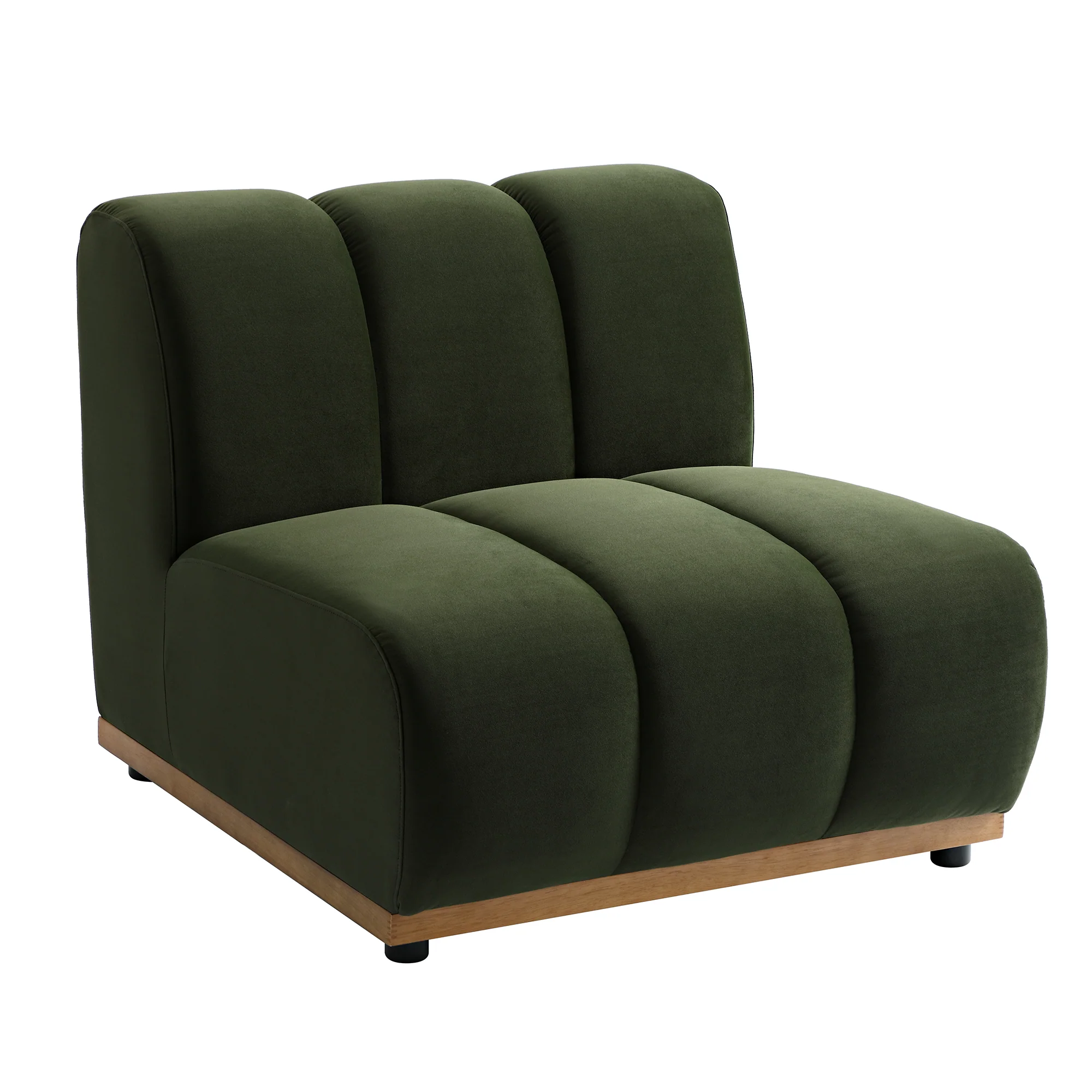 Granvia Moss Green Modular Sofa, 1-Seater Armless Sofa - Image 5