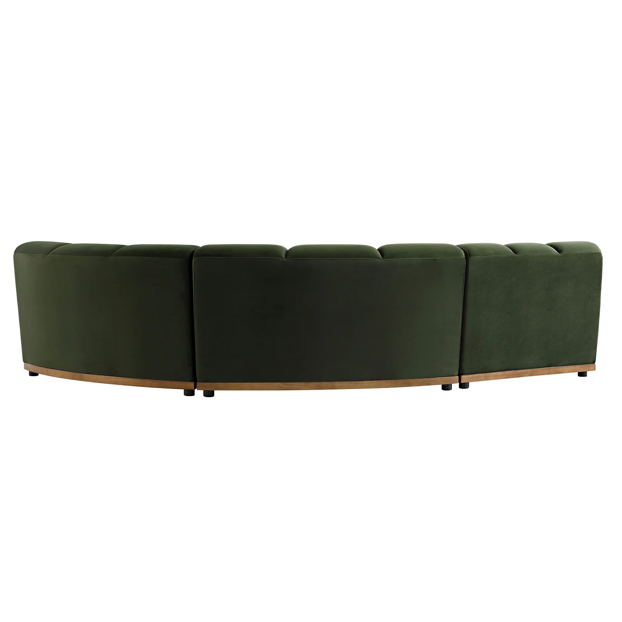Granvia Moss Green Velvet Modular Sofa, 3-Seater L-Shaped Sofa - Image 6