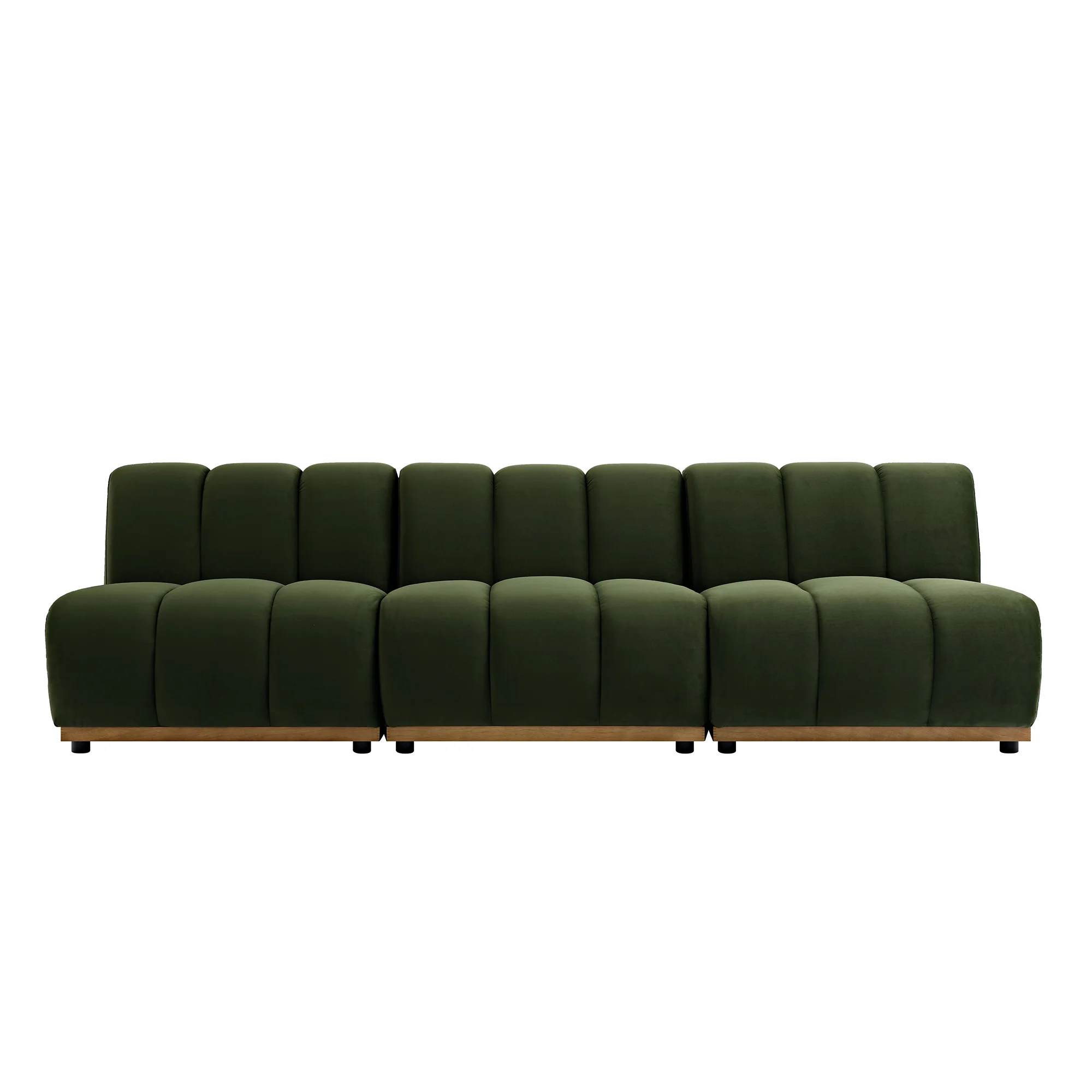 Granvia Moss Green Velvet Modular Sofa, 3-Seater Sofa - Image 4