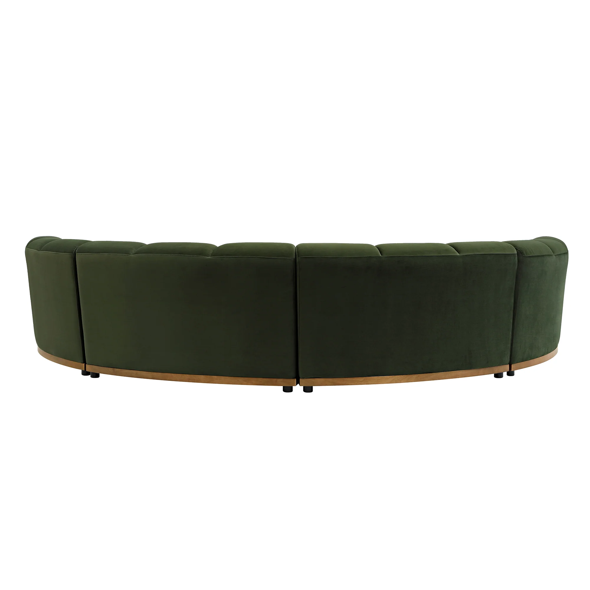 Granvia Moss Green Velvet Modular Sofa, 4-Seater Half Circle Sofa - Image 10