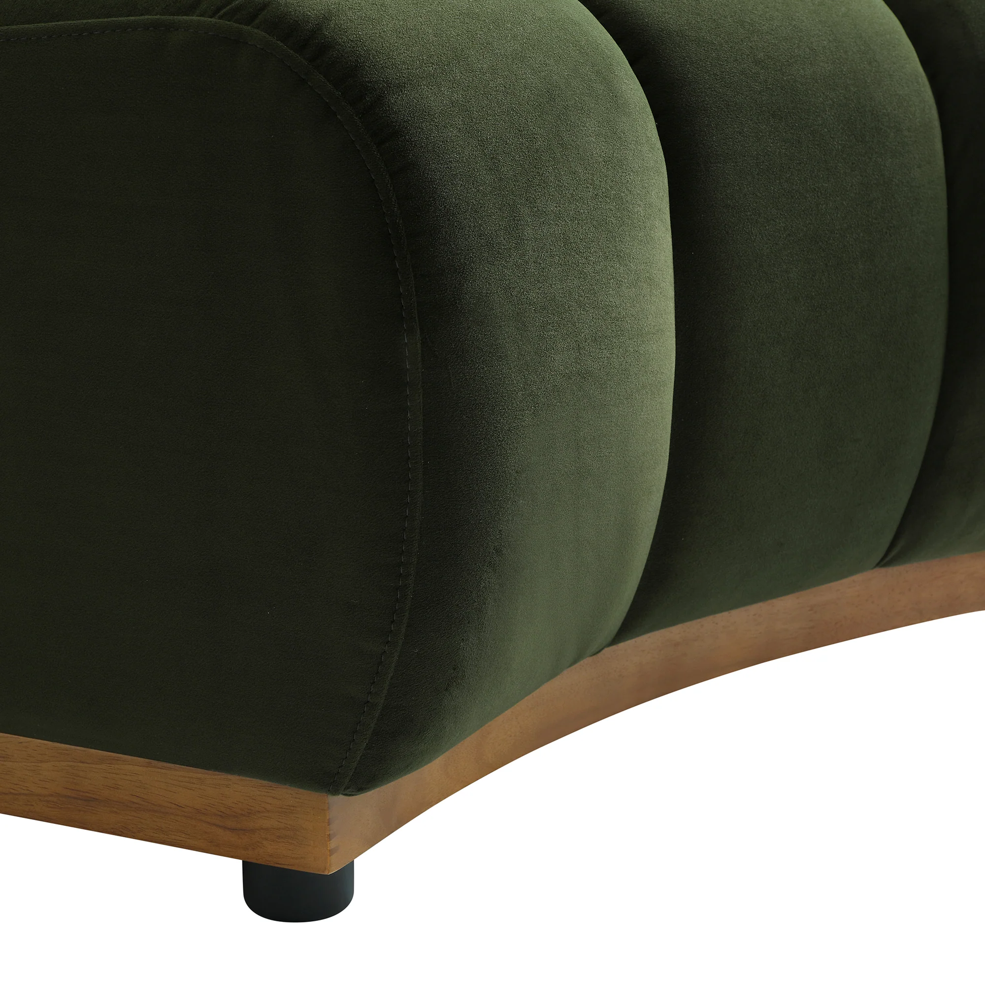 Granvia Moss Green Velvet Modular Sofa, 4-Seater Half Circle Sofa - Image 11