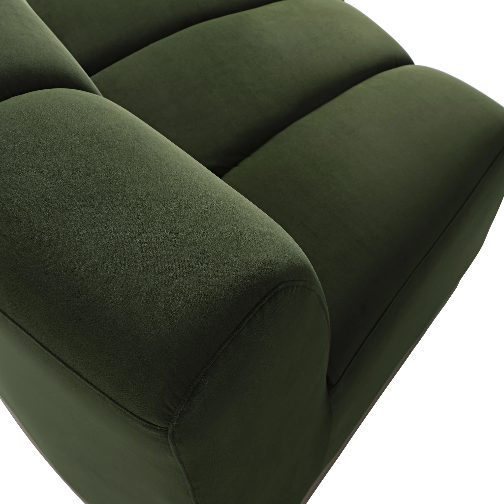 Granvia Moss Green Velvet Modular Sofa, 4-Seater Half Circle Sofa - Image 12