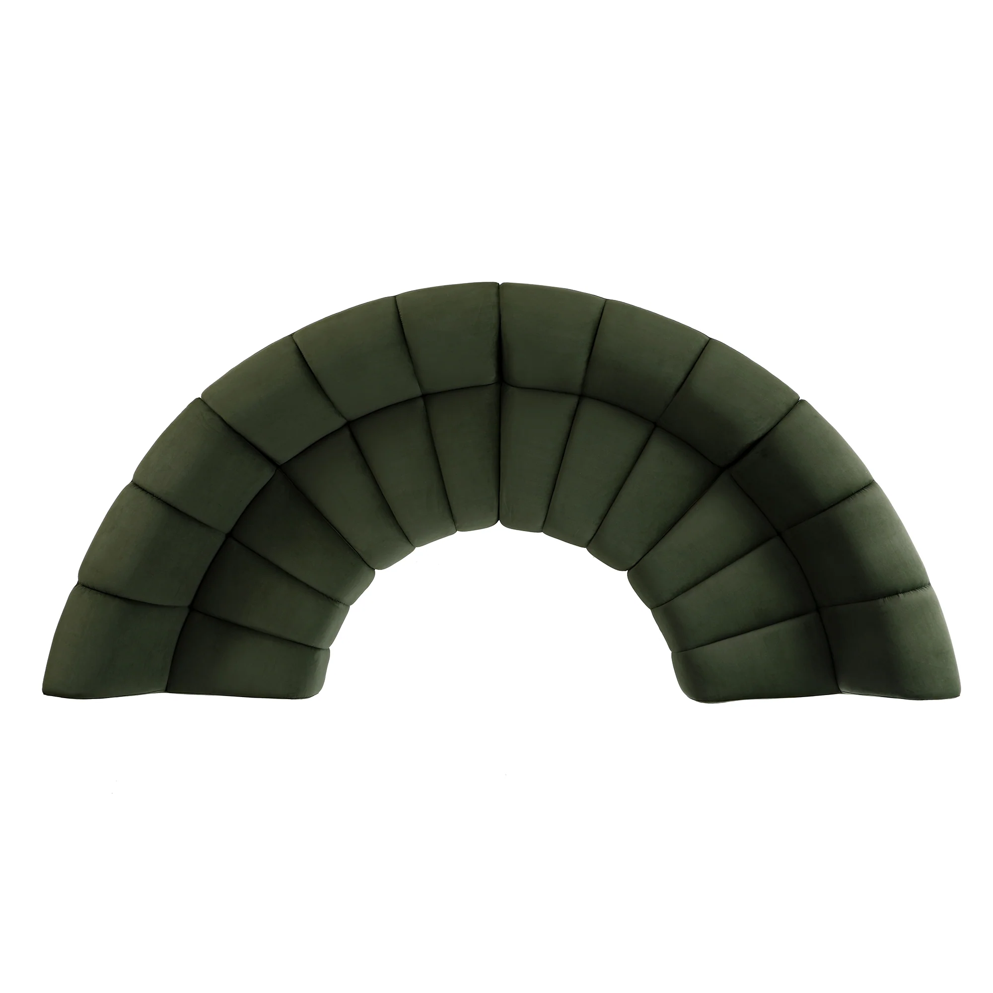 Granvia Moss Green Velvet Modular Sofa, 4-Seater Half Circle Sofa - Image 8