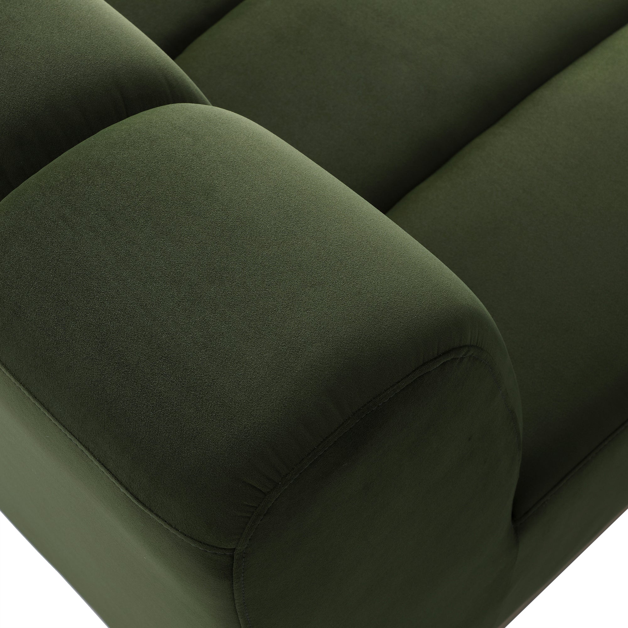 Granvia Moss Green Velvet Modular Sofa, 4-Seater Large Corner Sofa - Image 8