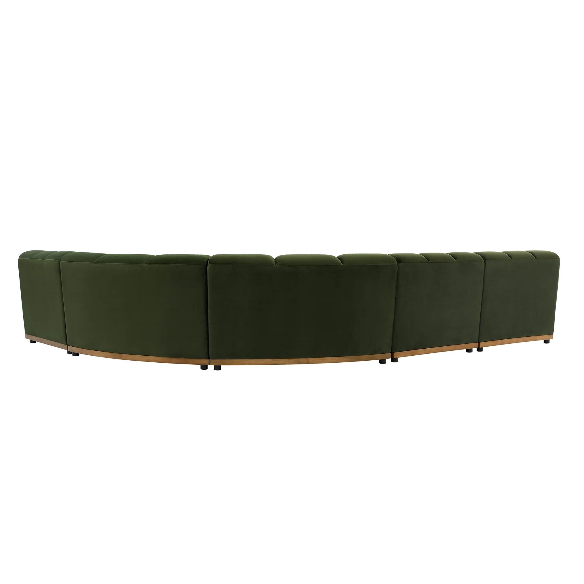 Granvia Moss Green Velvet Modular Sofa, 5-Seater Grand L-Shaped Sofa - Image 6
