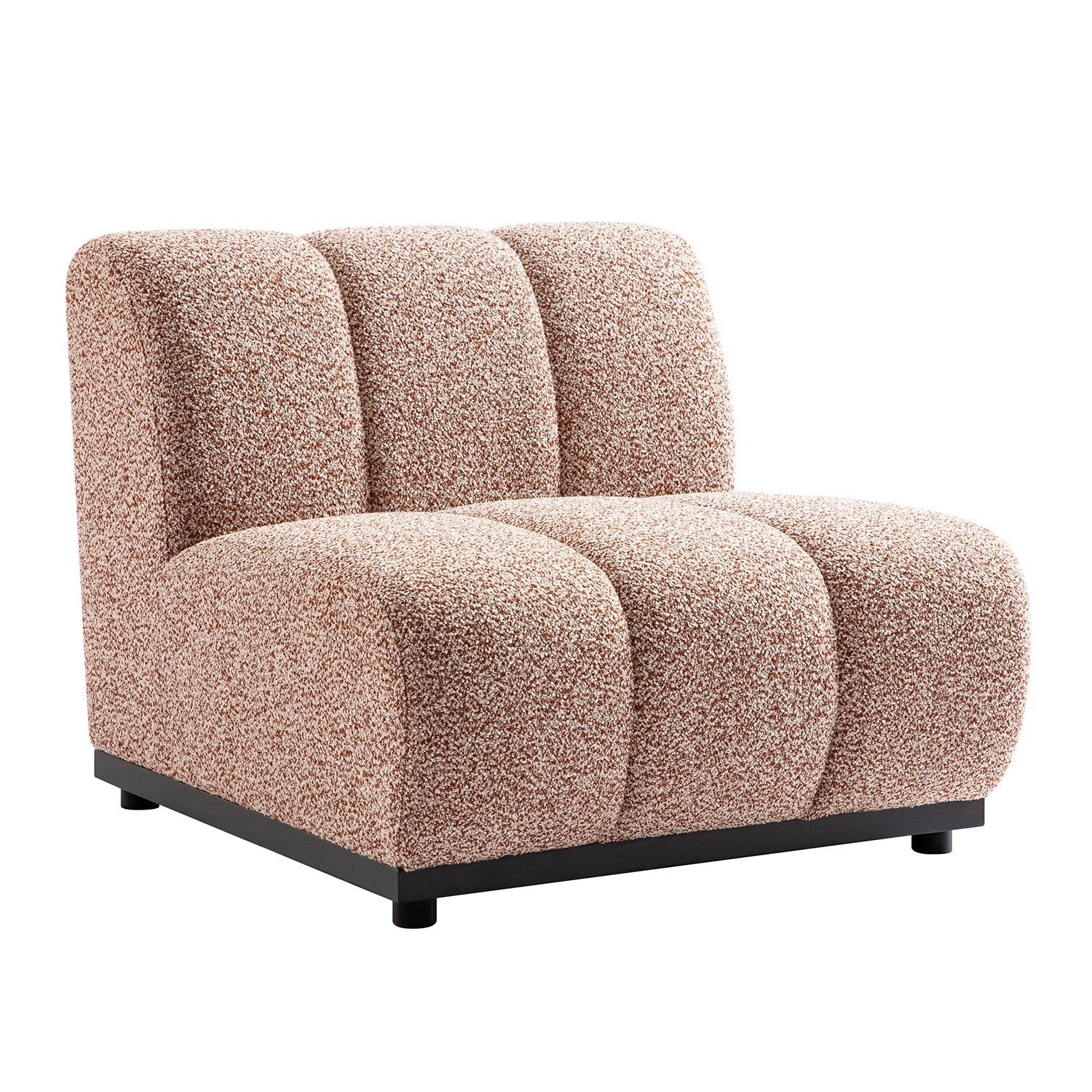 Granvia Musk Blush Boucle Modular Sofa, 1-Seater Armless Sofa - Image 8