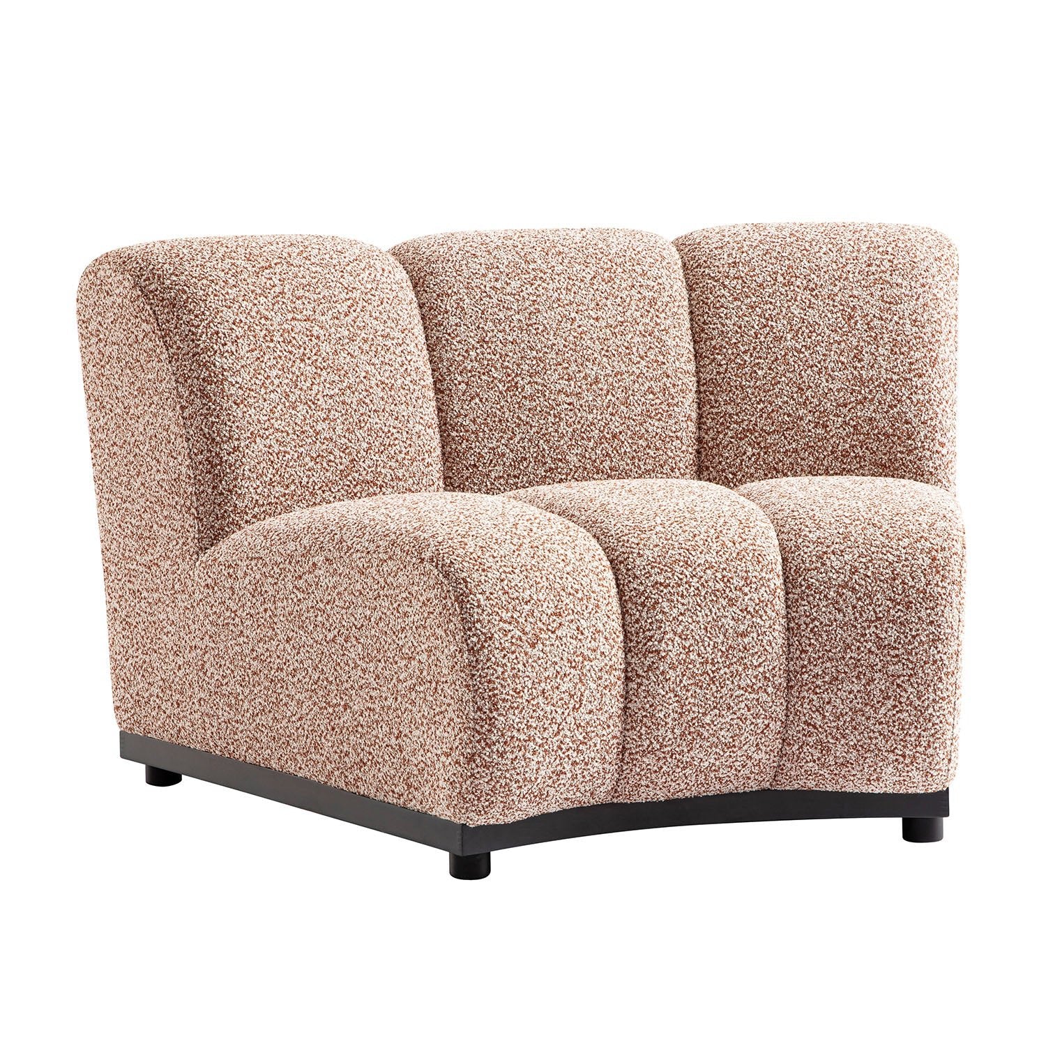 Granvia Musk Blush Boucle Modular Sofa, 1-Seater Curved Sofa - Image 10