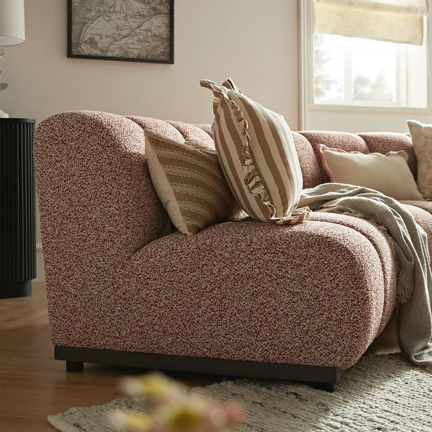 Granvia Musk Blush Boucle Modular Sofa, 3-Seater Corner Sofa - Image 6