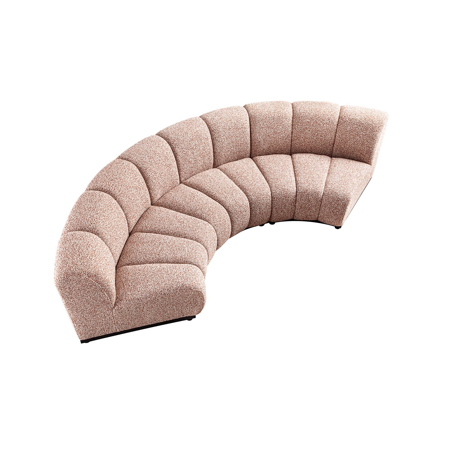 Granvia Musk Blush Boucle Modular Sofa, 3-Seater Curved Sofa - Image 11
