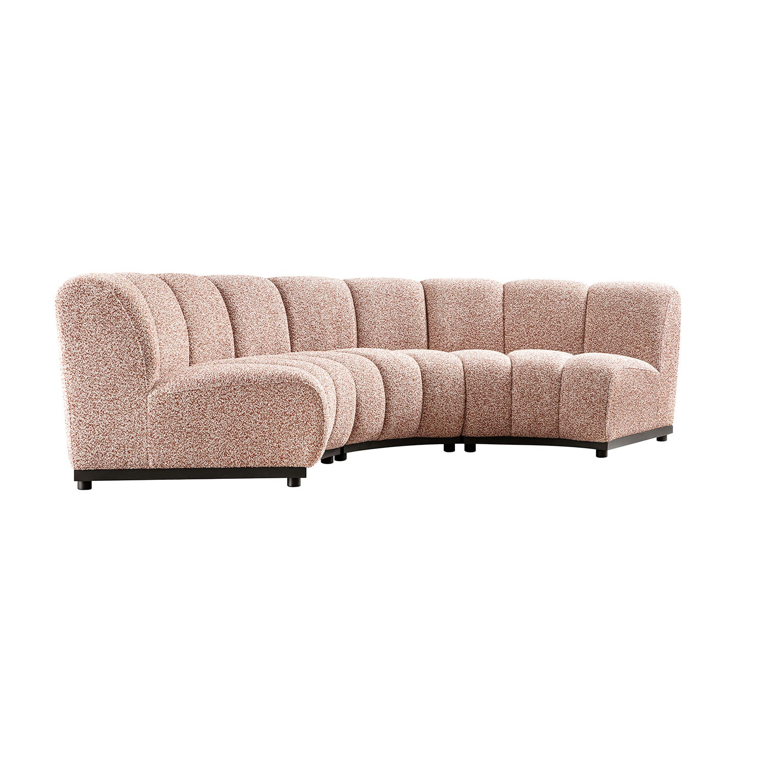 Granvia Musk Blush Boucle Modular Sofa, 3-Seater Curved Sofa - Image 12