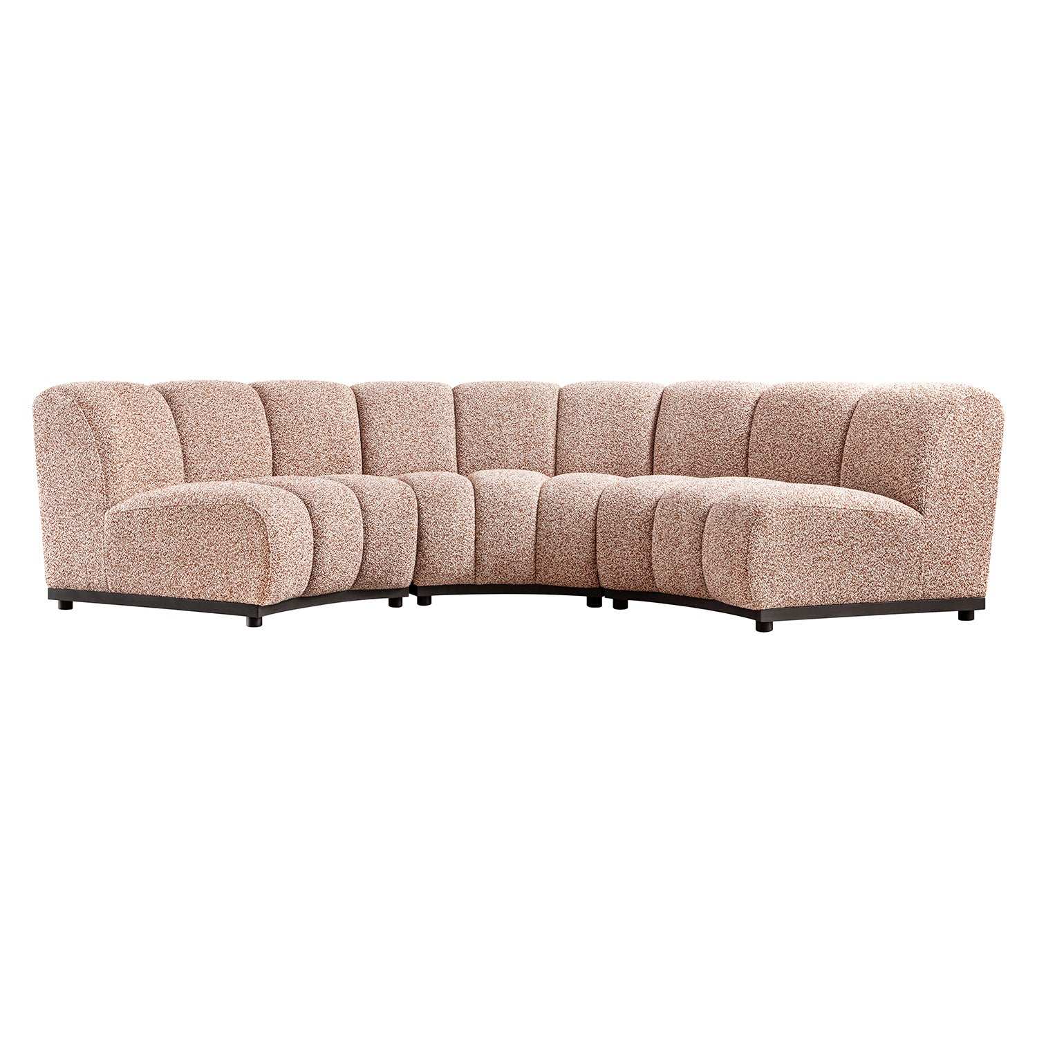 Granvia Musk Blush Boucle Modular Sofa, 3-Seater Curved Sofa - Image 9