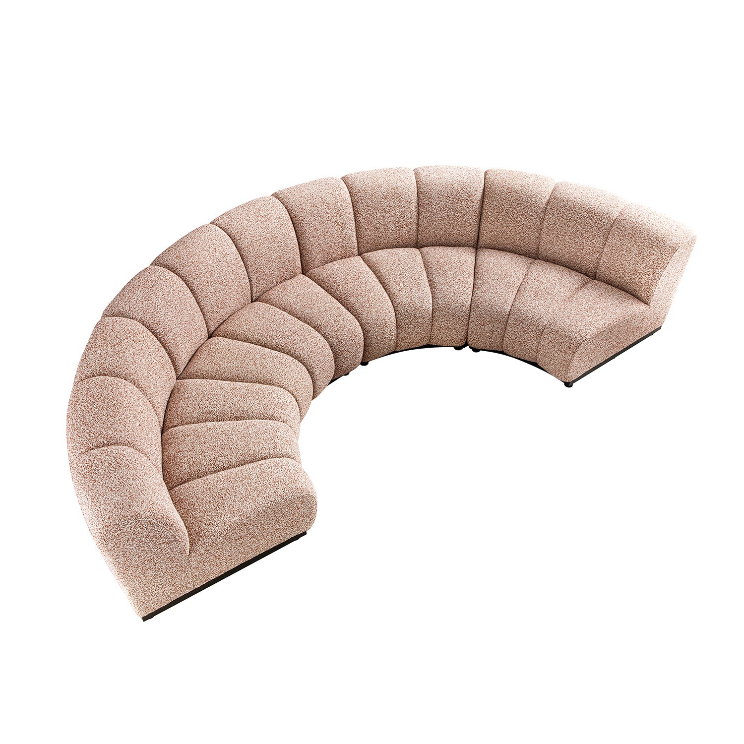 Granvia Musk Blush Boucle Modular Sofa, 4-Seater Half Circle Sofa - Image 2