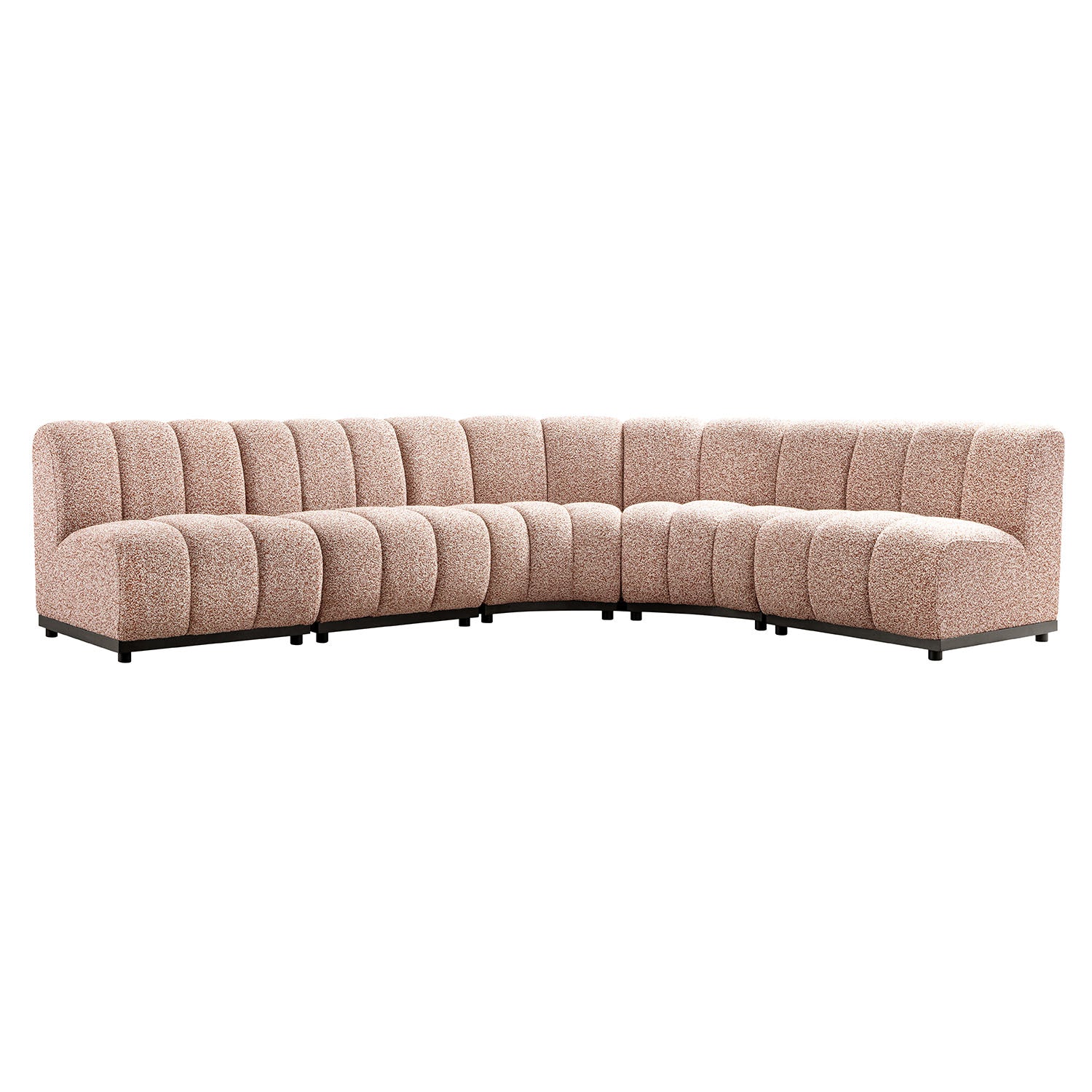 Granvia Musk Blush Boucle Modular Sofa, 5-Seater Grand L-Shaped Sofa - Image 11
