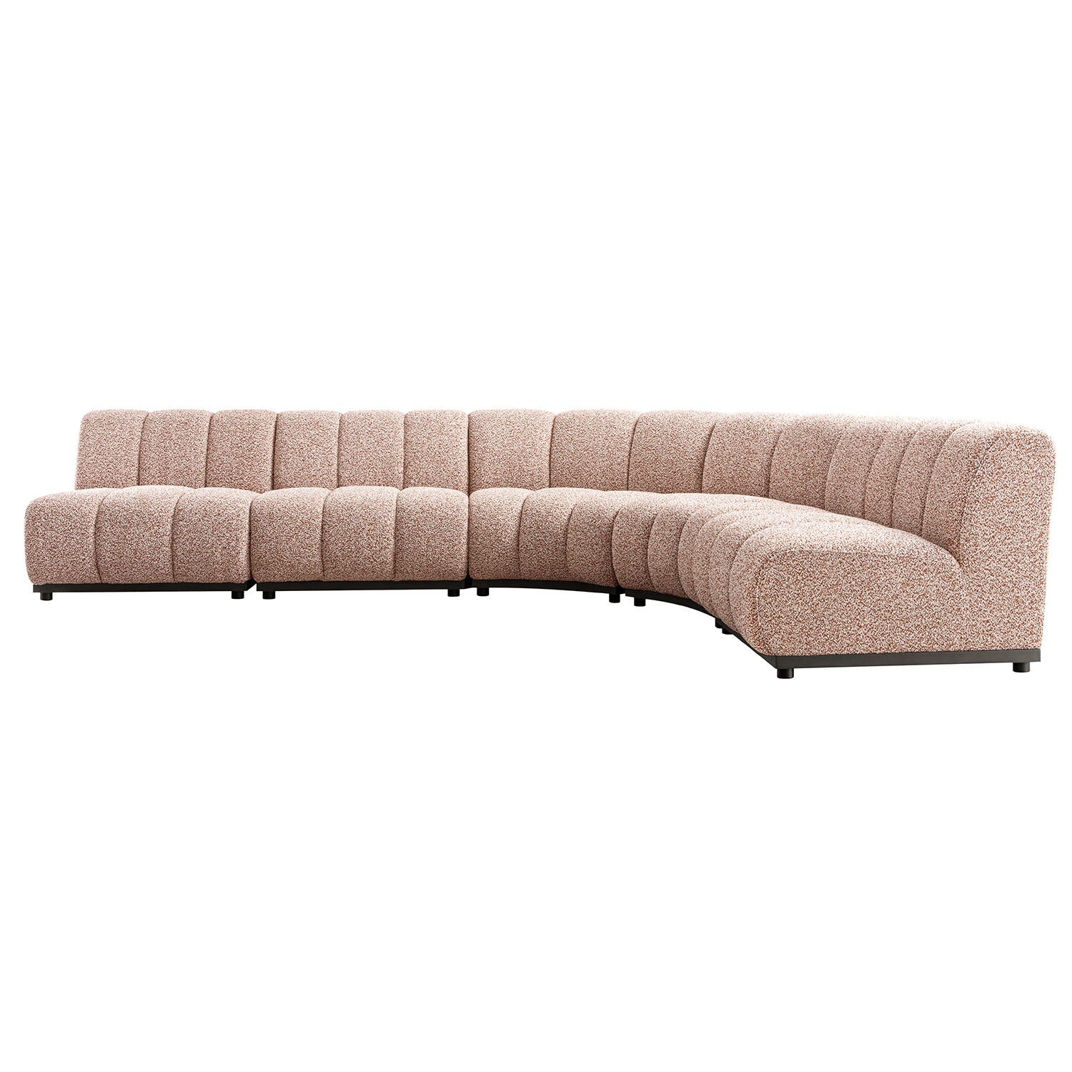 Granvia Musk Blush Boucle Modular Sofa, 5-Seater Grand L-Shaped Sofa - Image 12