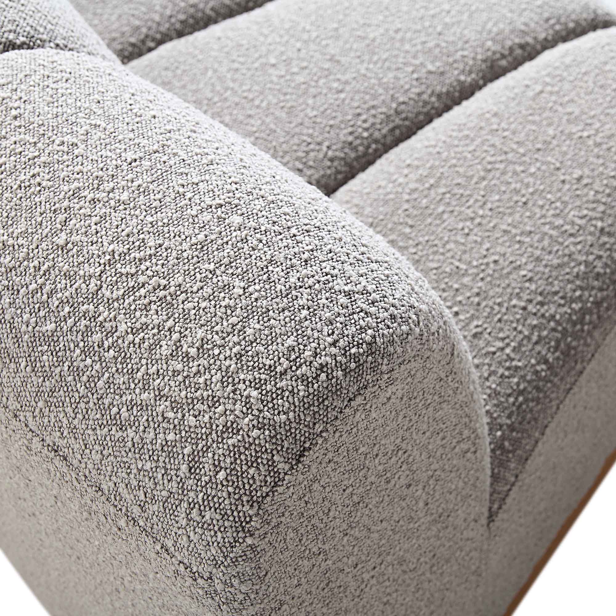 Granvia Taupe Boucle Modular Sofa, 1-Seater Curved Sofa - Image 10