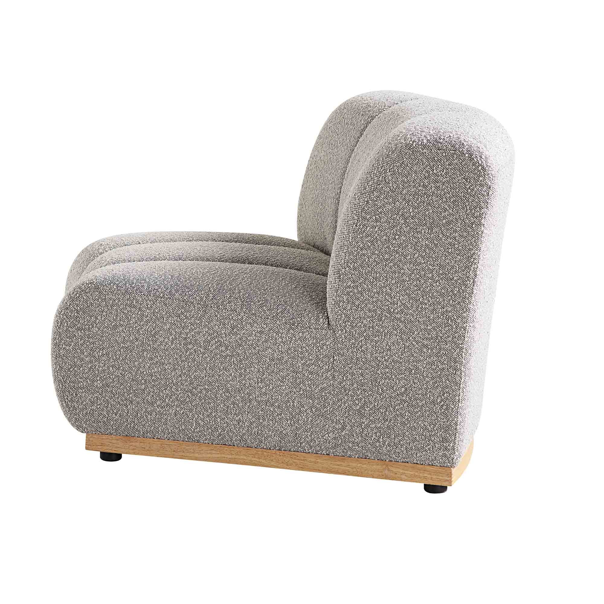Granvia Taupe Boucle Modular Sofa, 1-Seater Curved Sofa - Image 8