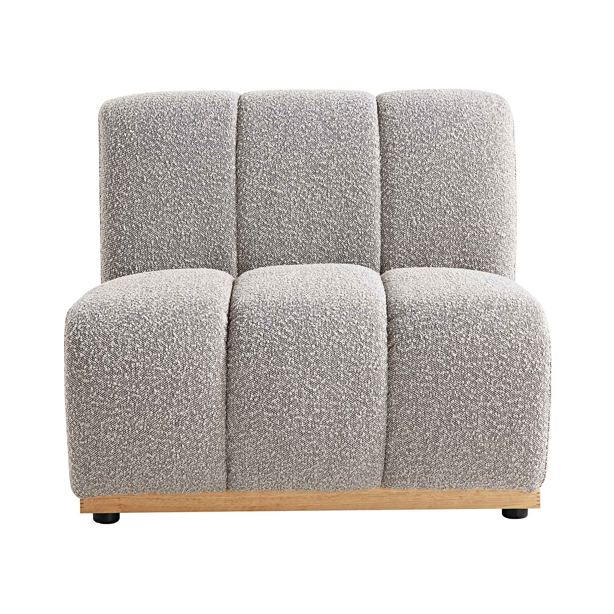 Granvia Taupe Boucle Modular Sofa, 1-Seater Armless Sofa - Image 4