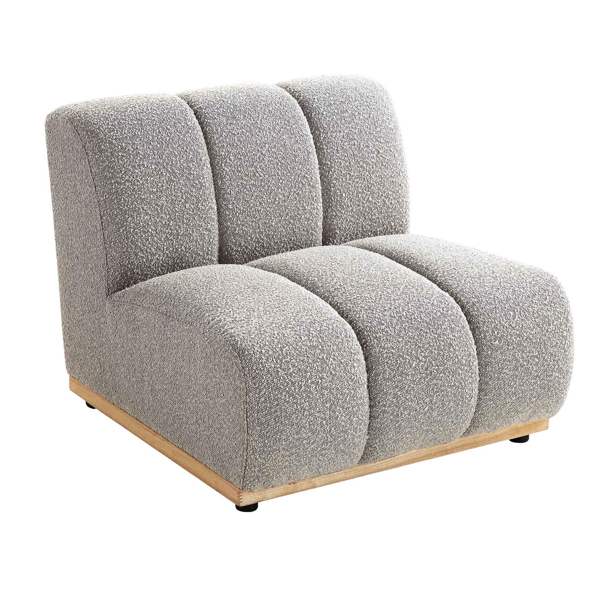 Granvia Taupe Boucle Modular Sofa, 1-Seater Armless Sofa - Image 7