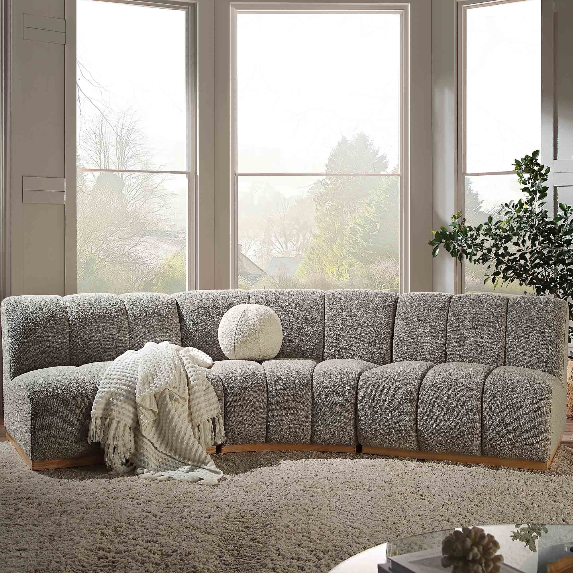 Granvia Taupe Boucle Modular Sofa, 3-Seater Corner Sofa - Image 2