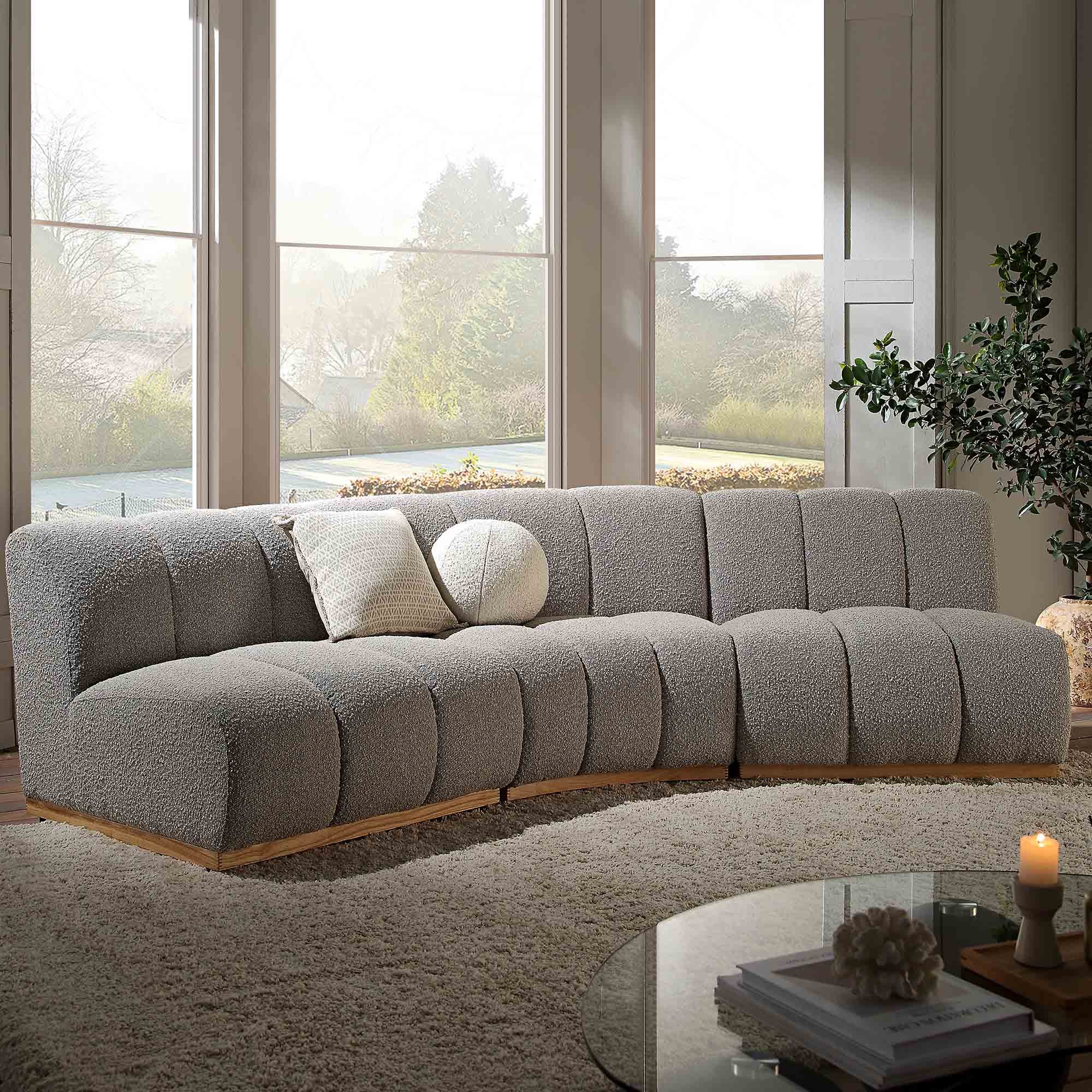 Granvia Taupe Boucle Modular Sofa, 3-Seater Corner Sofa - Image 3