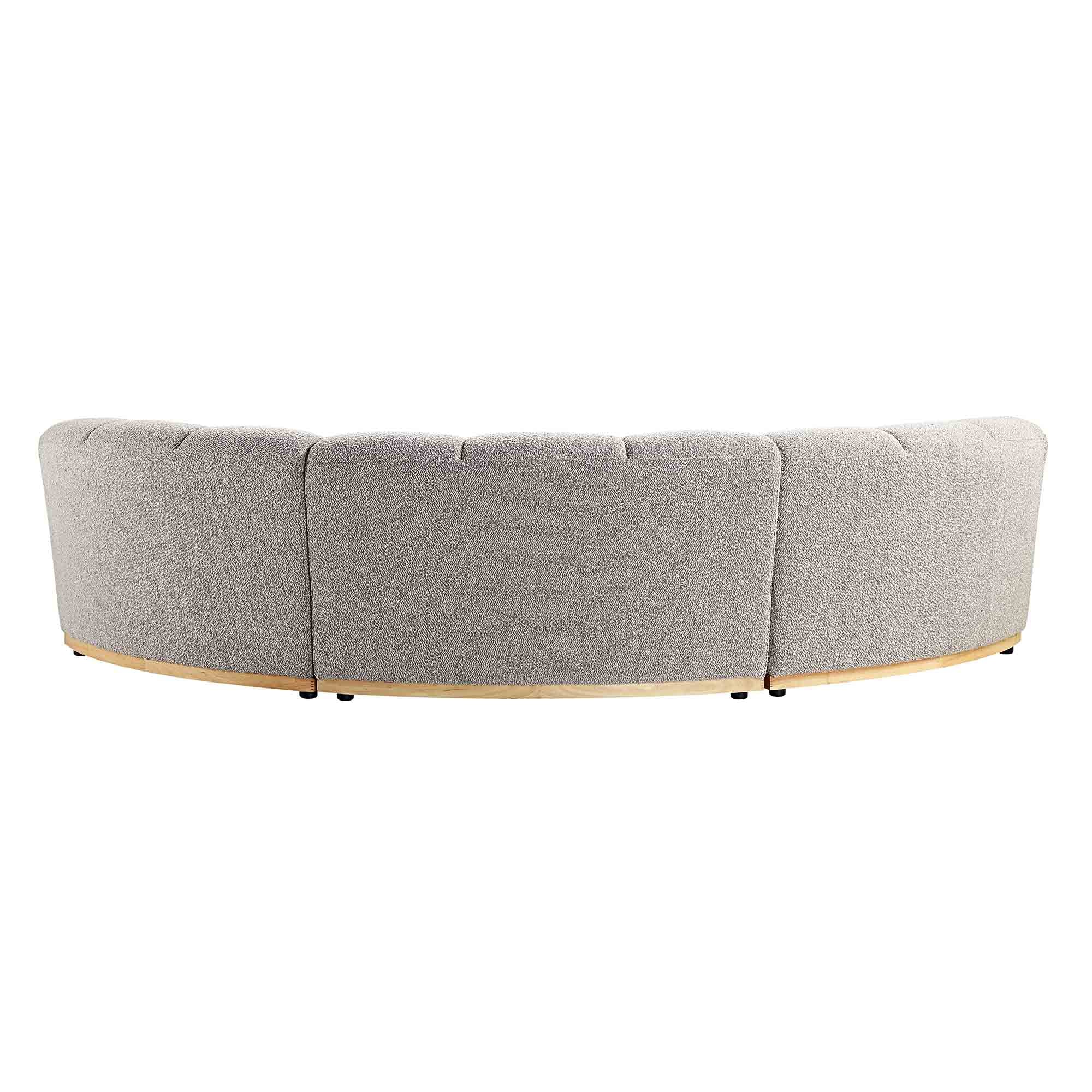 Granvia Taupe Boucle Modular Sofa, 3-Seater Curved Sofa - Image 10