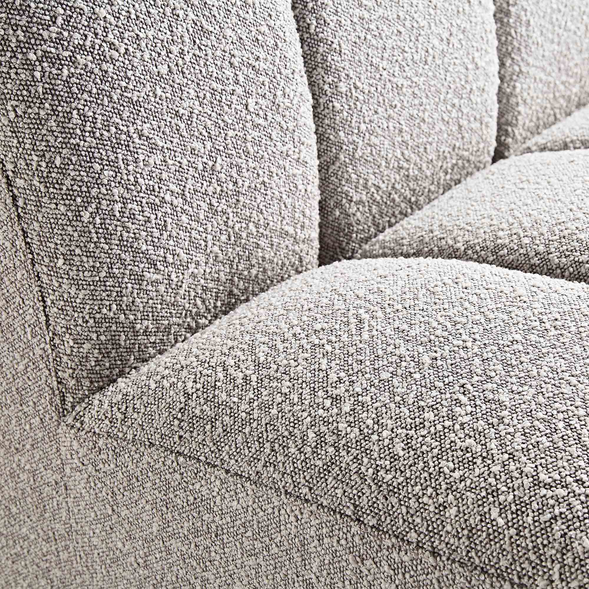 Granvia Taupe Boucle Modular Sofa, 3-Seater Curved Sofa - Image 11