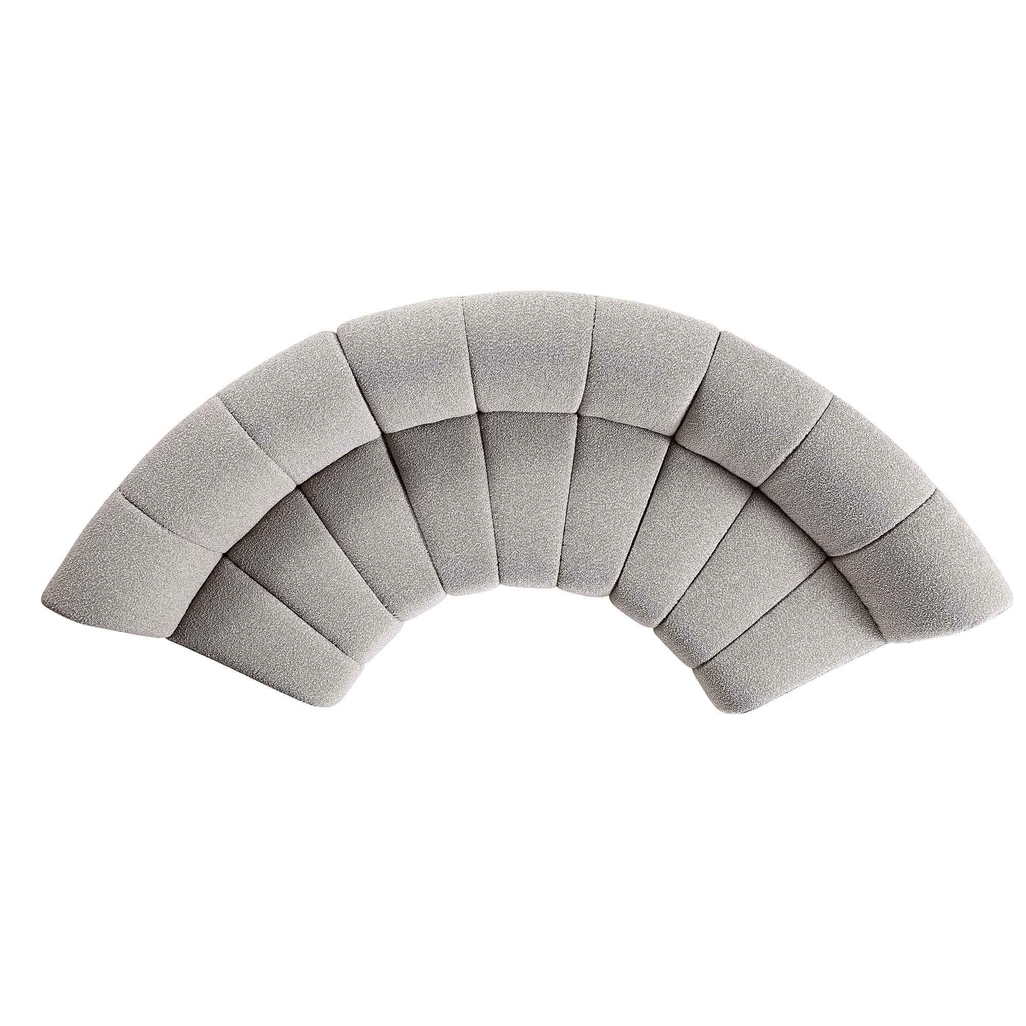 Granvia Taupe Boucle Modular Sofa, 3-Seater Curved Sofa - Image 8