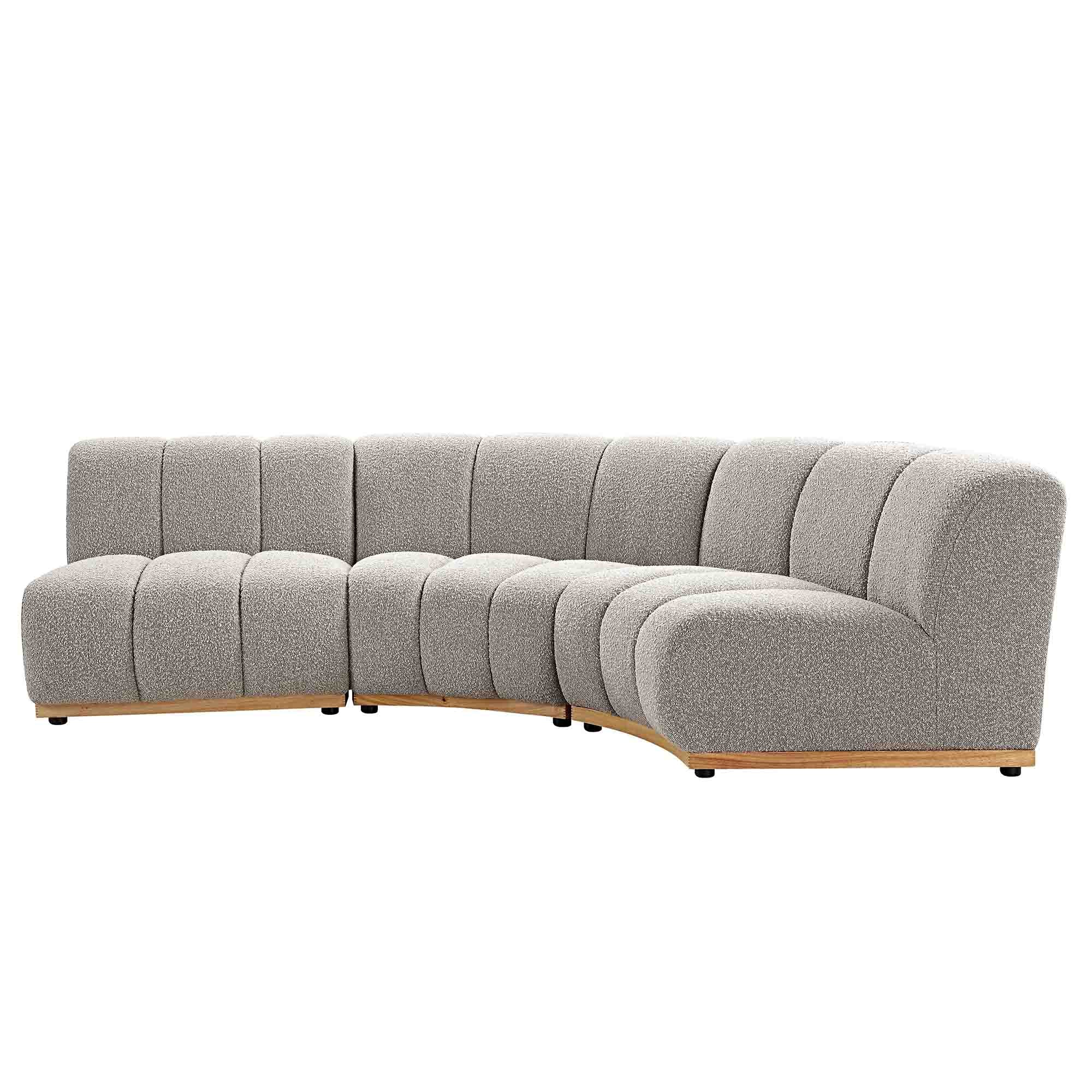 Granvia Taupe Boucle Modular Sofa, 3-Seater L-Shaped Sofa - Image 4