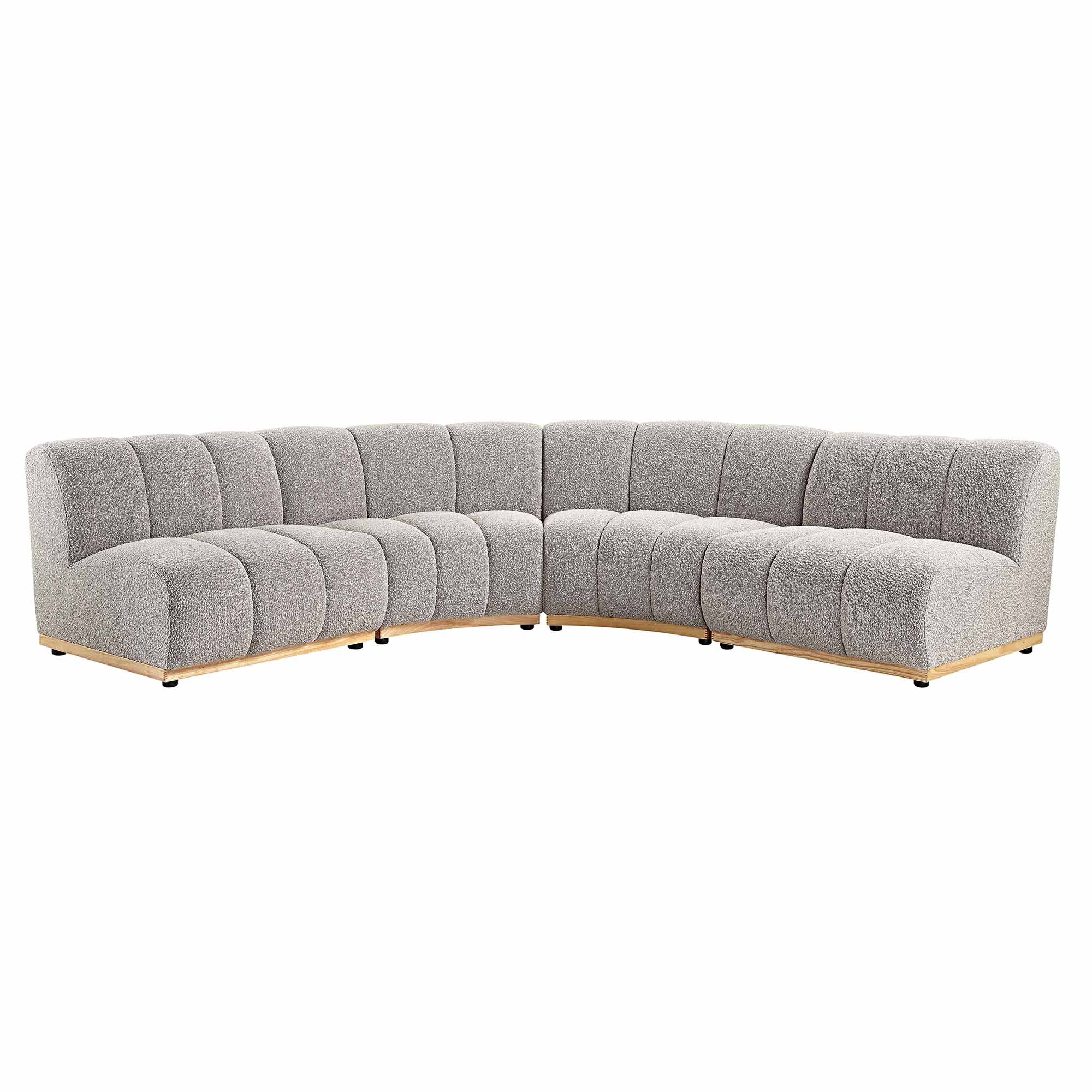 Granvia Taupe Boucle Modular Sofa, 4-Seater Large Corner Sofa - Image 4