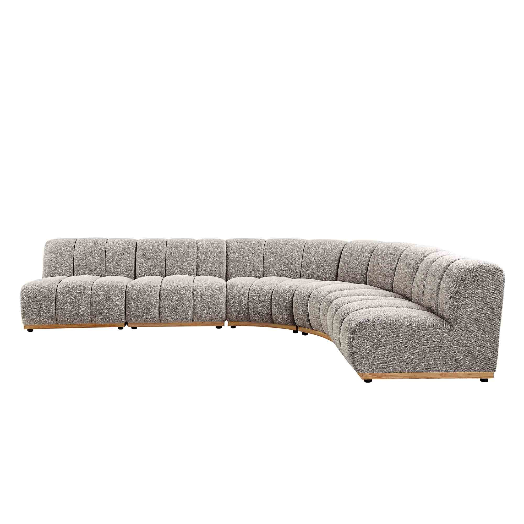 Granvia Taupe Boucle Modular Sofa, 5-Seater Grand L-Shaped Sofa - Image 6