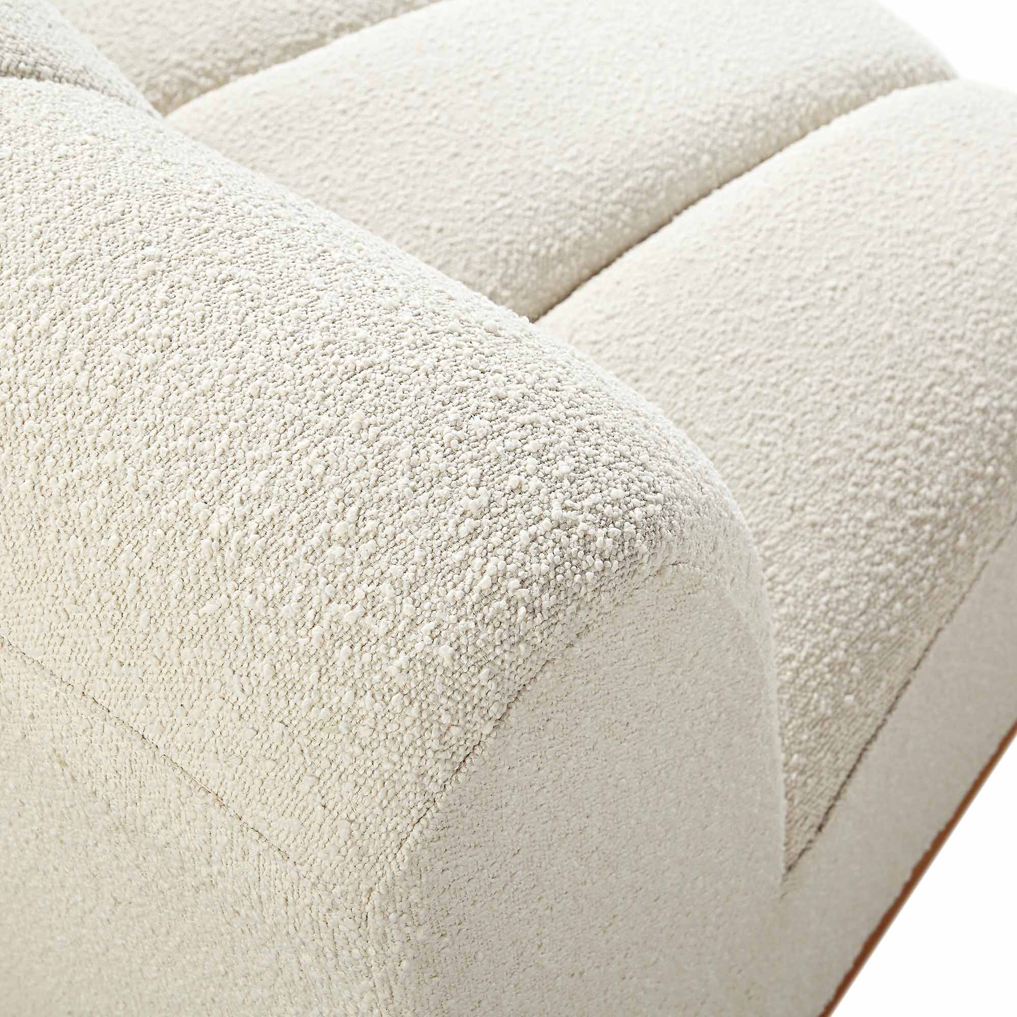 Granvia Ecru Boucle Modular Sofa, 1-Seater Curved Sofa - Image 10
