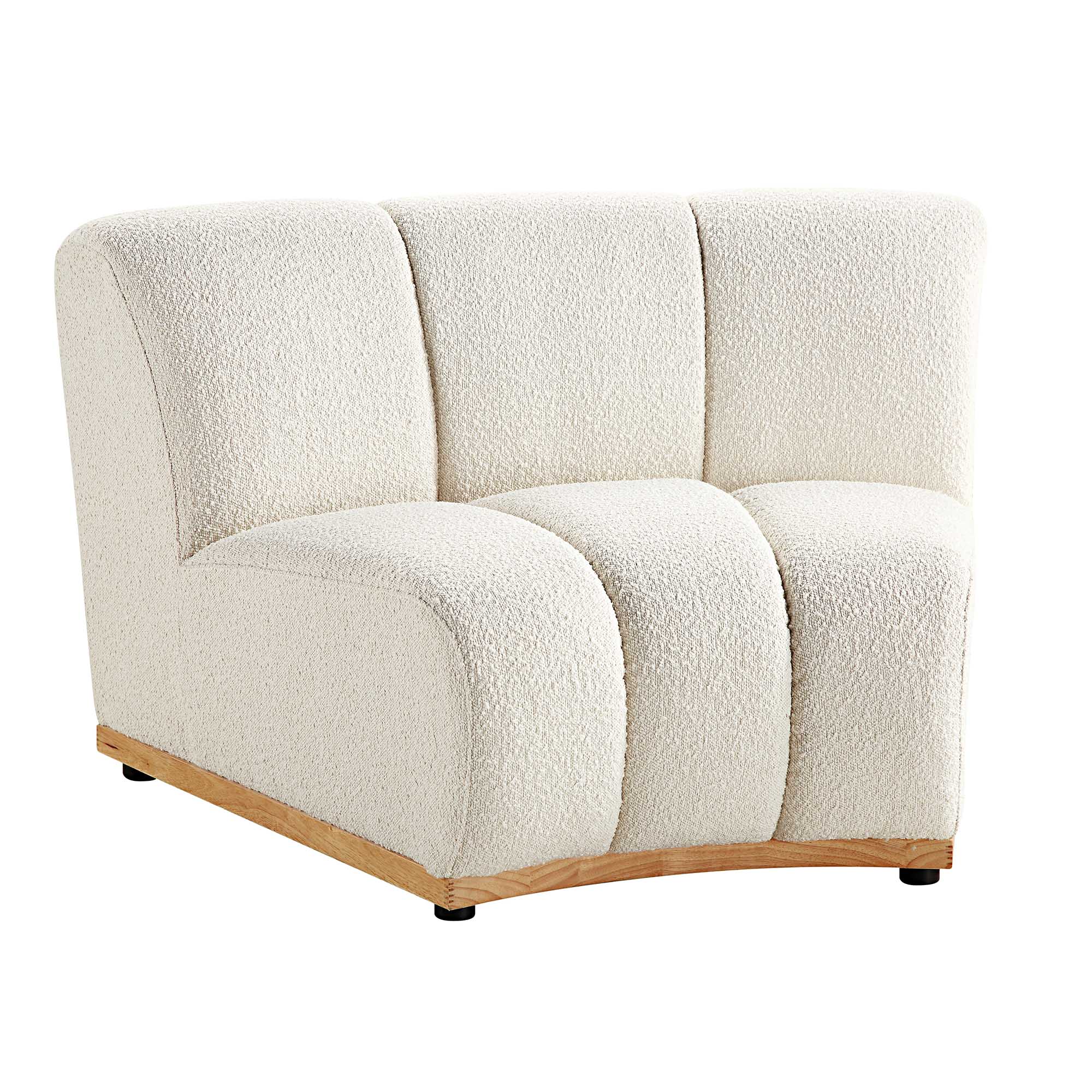 Granvia Ecru Boucle Modular Sofa, 1-Seater Curved Sofa - Image 5