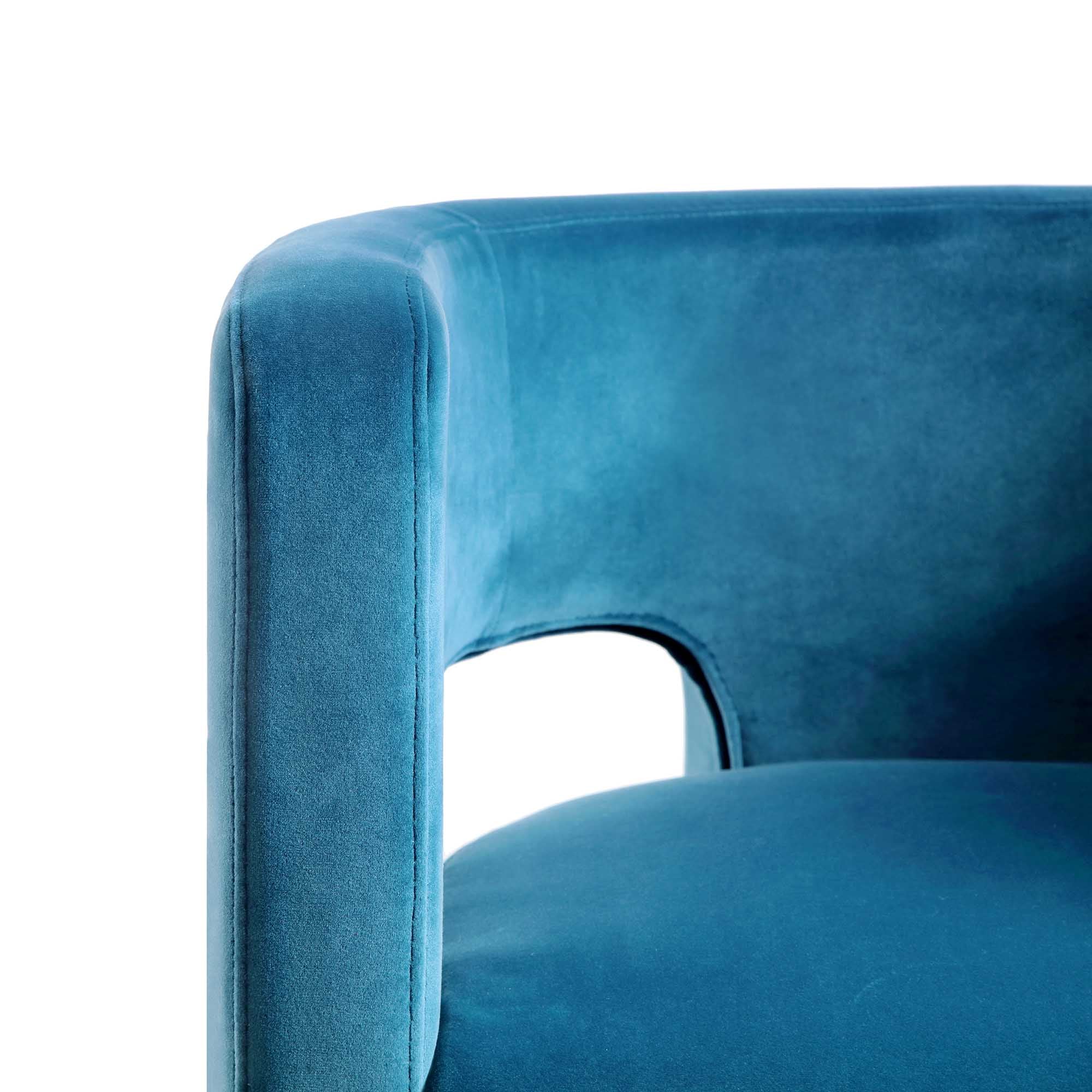 Greenwich Air Force Blue Velvet Dining Chair - Image 10