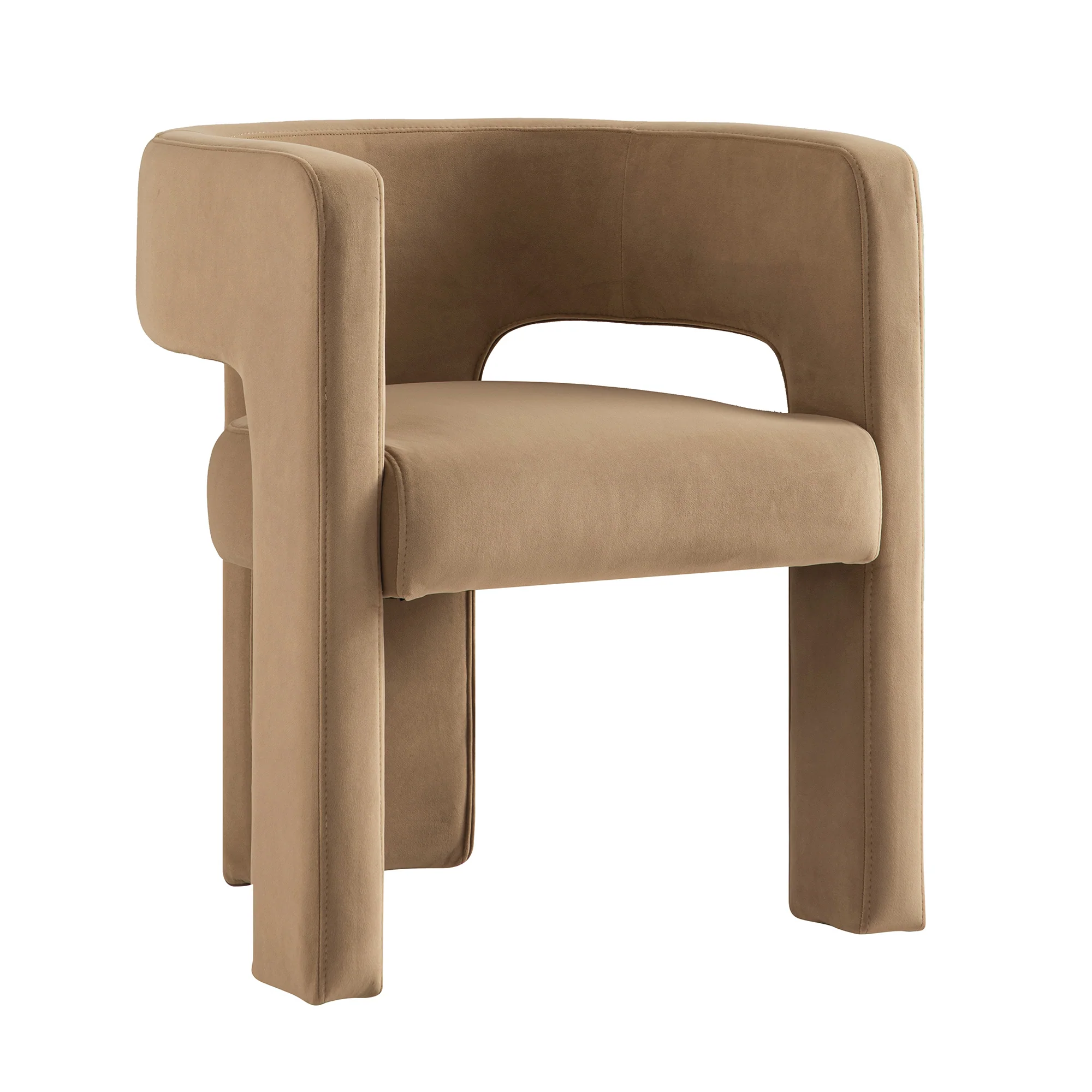 Greenwich Camel Velvet Dining Chair - Image 6