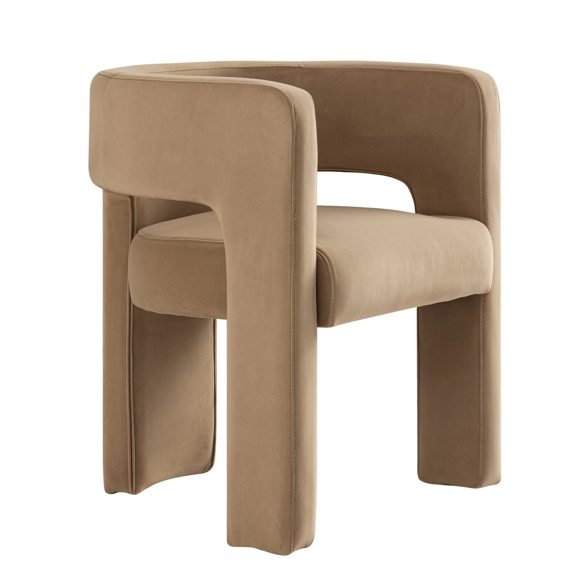 Greenwich Camel Velvet Dining Chair - Image 8