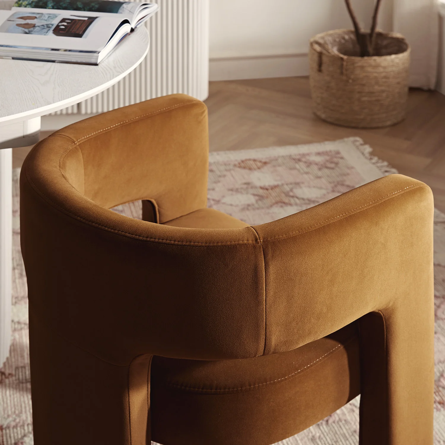 Greenwich Cinnamon Velvet Dining Chair - Image 3