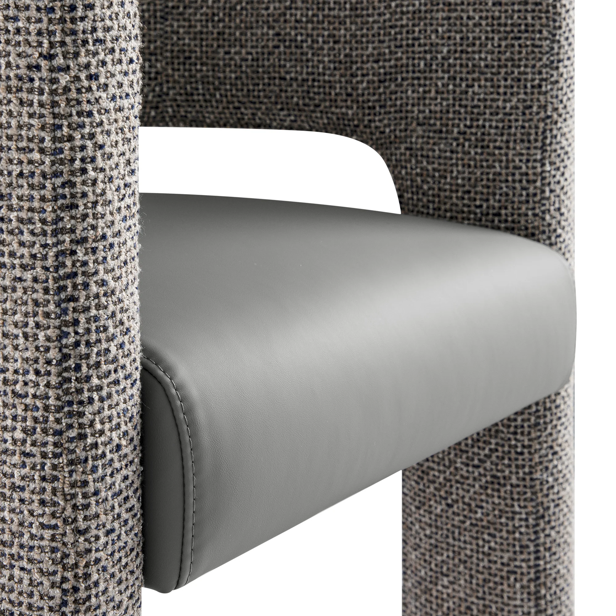 Greenwich Grey & Blue Textured Fabric and Grey Faux Leather Seat Dining Chair - Image 15
