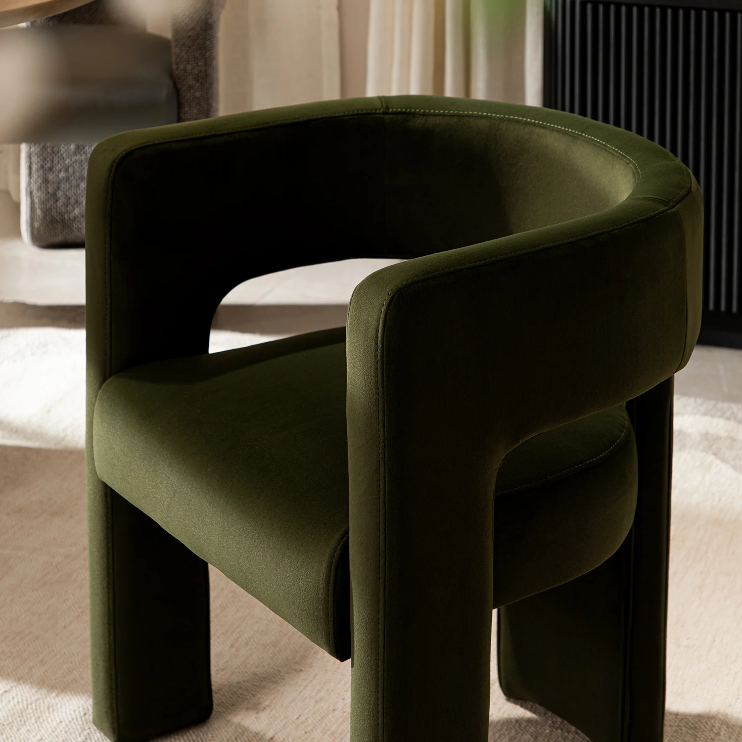 Greenwich Moss Green Velvet Dining Chair - Image 5