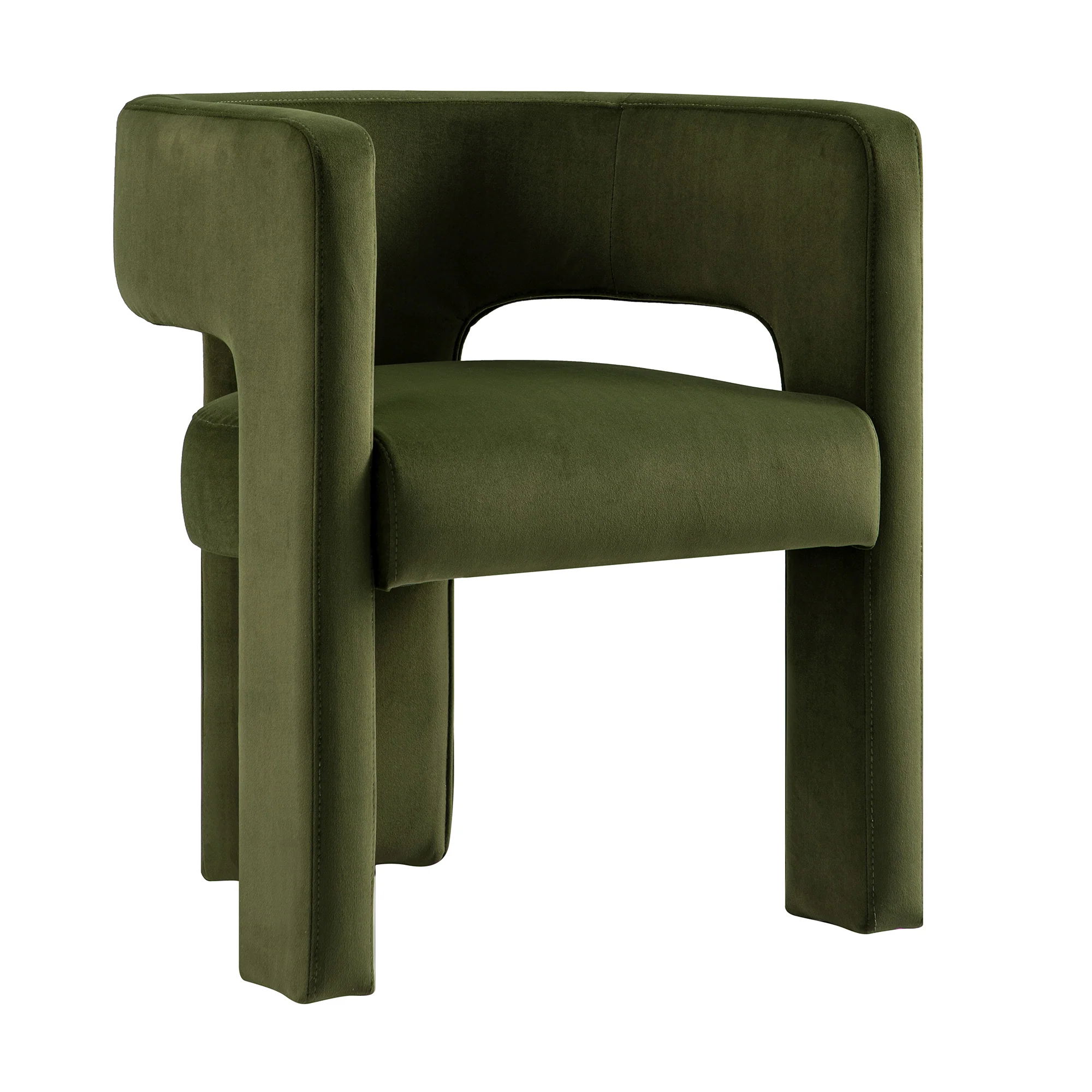 Greenwich Moss Green Velvet Dining Chair - Image 8