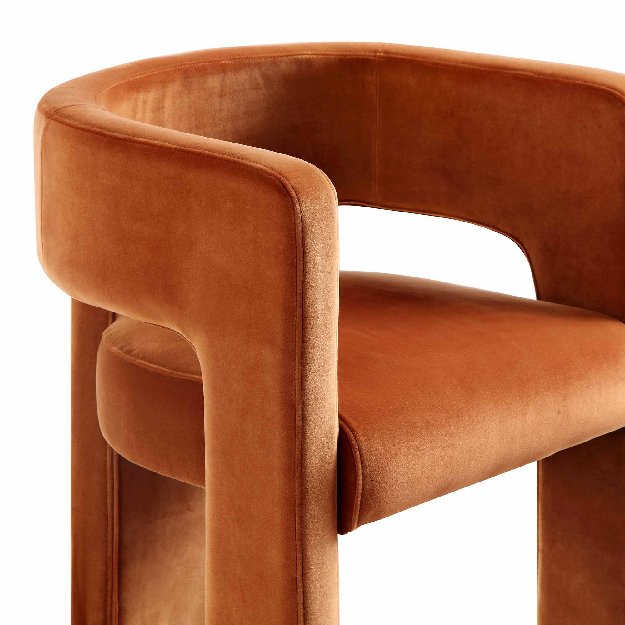 Greenwich Rust Velvet Dining Chair - Image 9