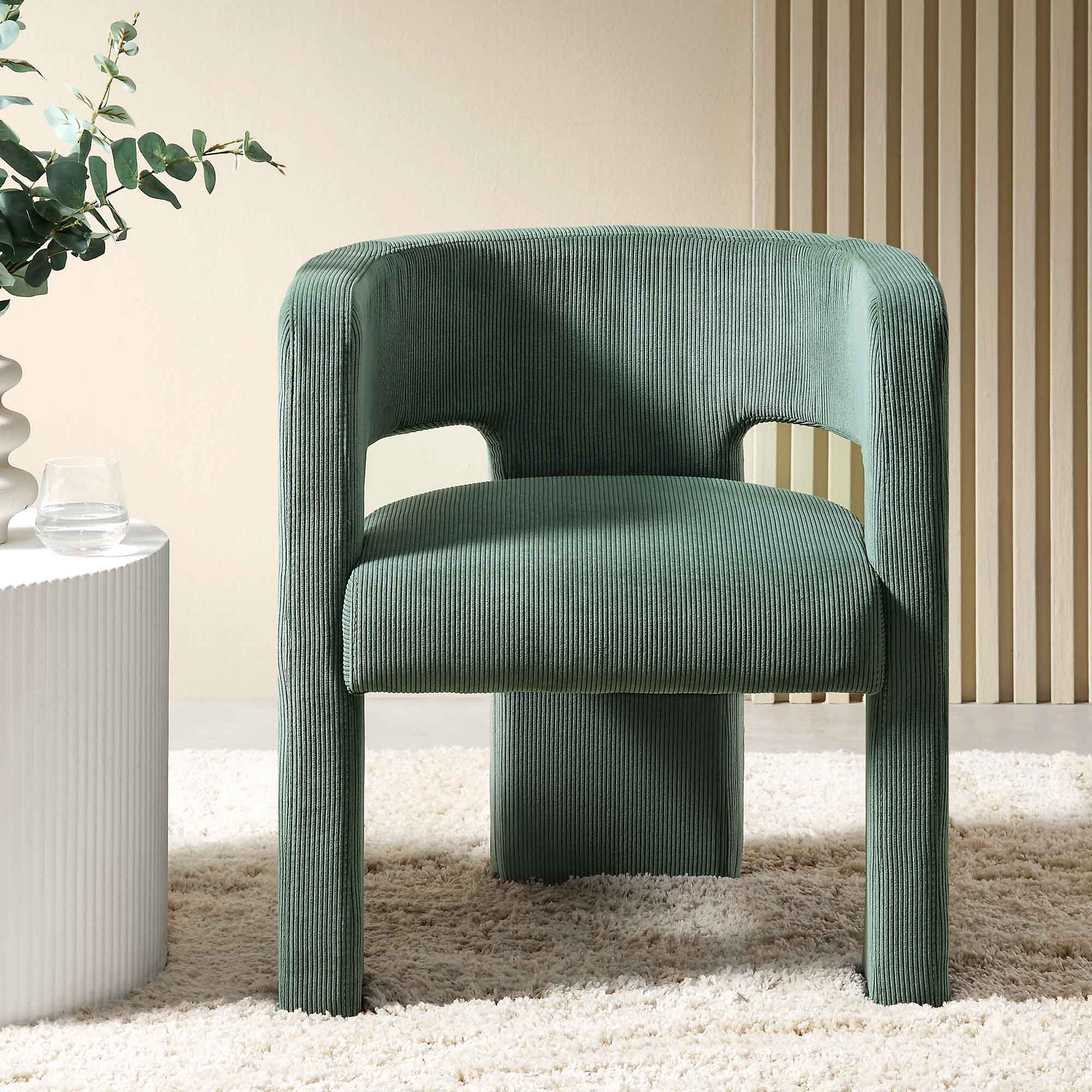 Greenwich Sage Green Corduroy Dining Chair - Image 2