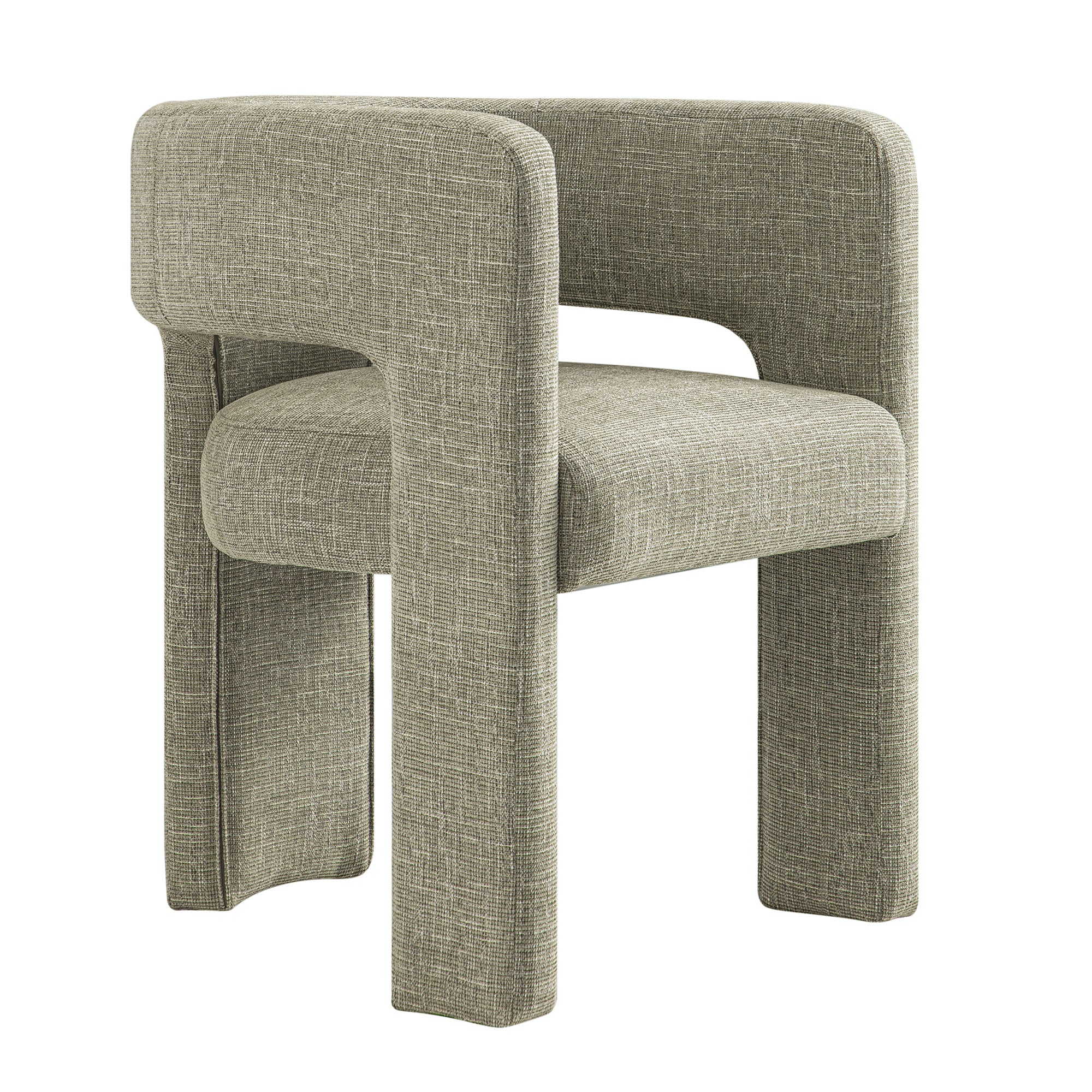 Greenwich Wheat Woven Textured Fabric Dining Chair - Image 9