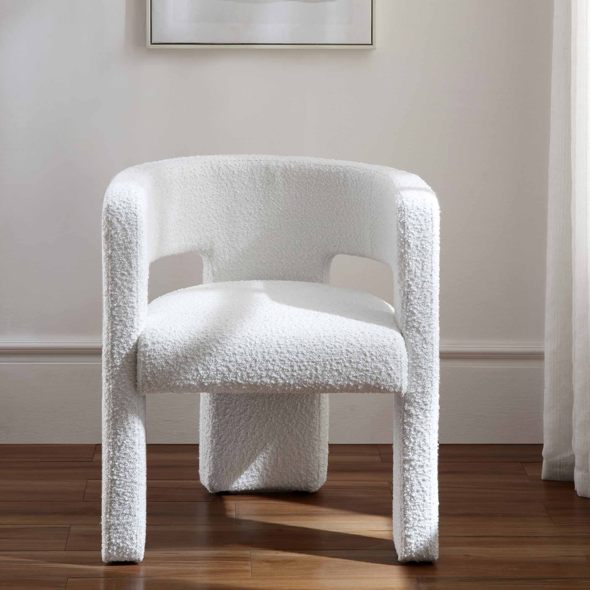 Greenwich White Boucle Dining Chair - Image 2